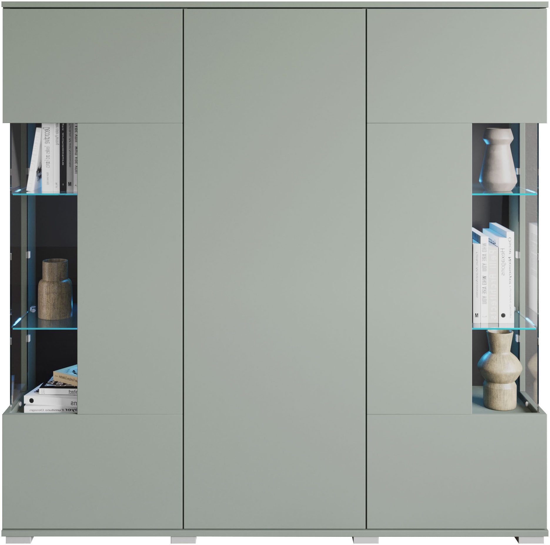 INOSIGN Highboard »Kenia«, (1 St.), Modernes Highboard, mit Glastüren, Breite 135 cm