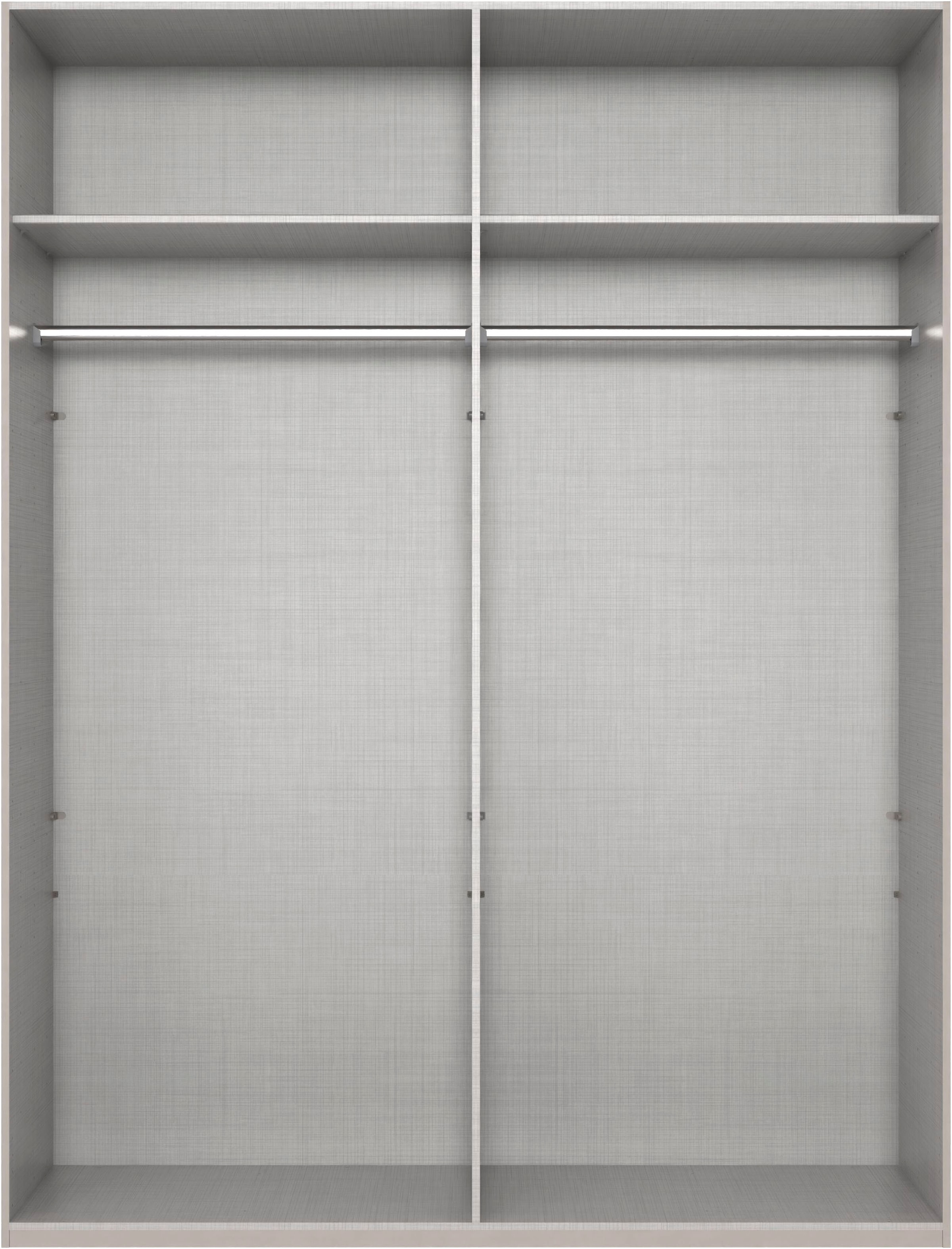 Wimex Kleiderschrank »Mugano, in 5 Breiten und 2 Höhen, Made in Germany«, (in Basic oder Premium Ausstattung mit 2 weiteren Einlegeböden), mit langen Griffstangen aus Metall, wahlweise mit oder ohne Spiegel