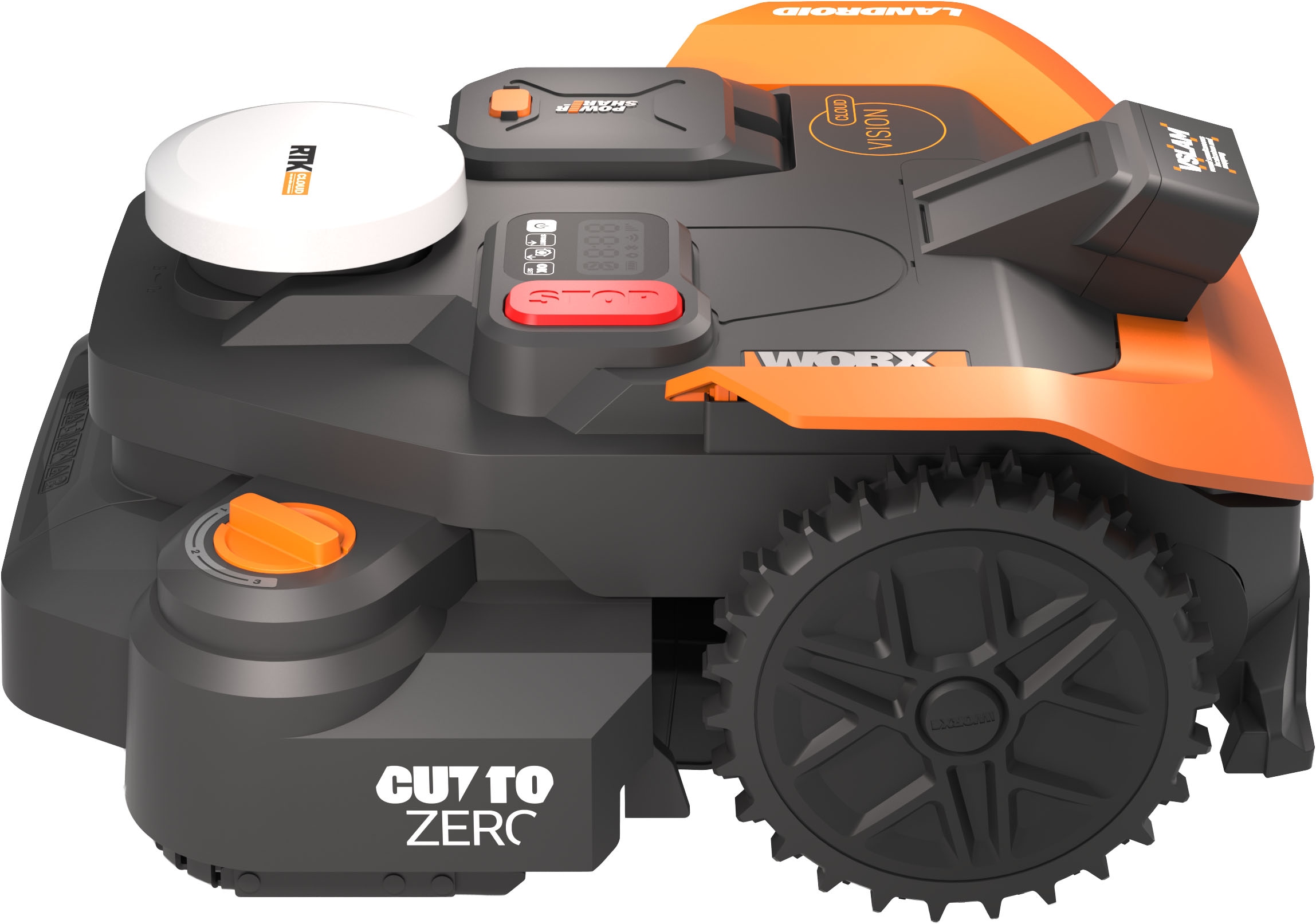 Worx Rasenmähroboter »Landroid Vision Cloud WR318E 2WD ohne Begrenzungskabel, Auto-Mapping« KI-Hinderniserkennung, VSLAM+ RTK Cloud Navigation, Cut-to-Zero,   App-Steuerung