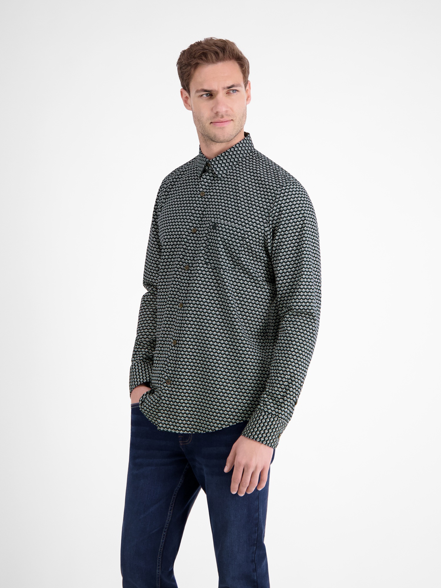 Thumbnail - LERROS Langarmhemd "LERROS Langarmhemd mit grafischem Muster"