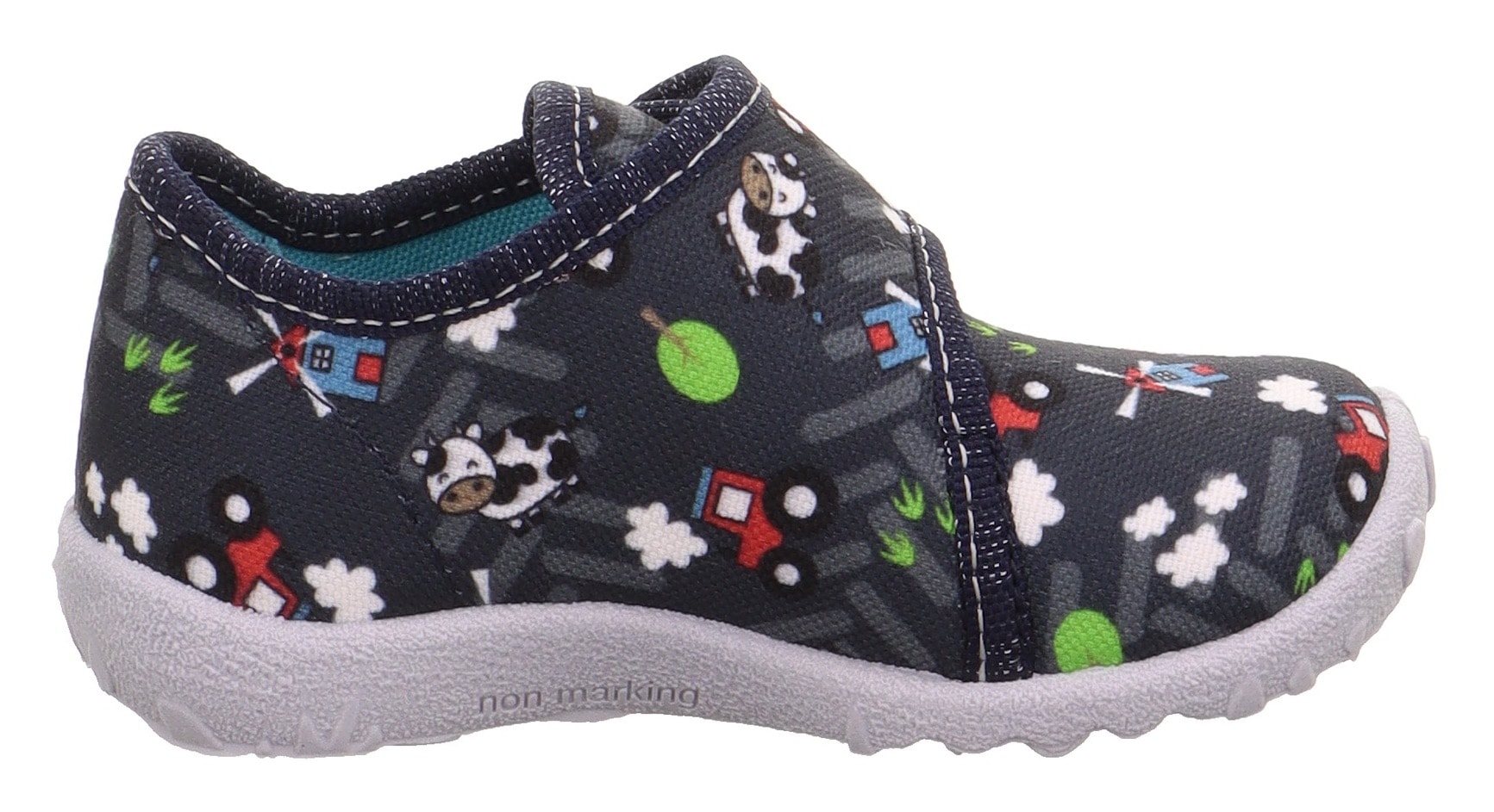 Superfit Hausschuh »SPOTTY WMS: Mittel«, Klettschuh, Kindergarten Schuh mit Motiv, Größenschablone zum Download