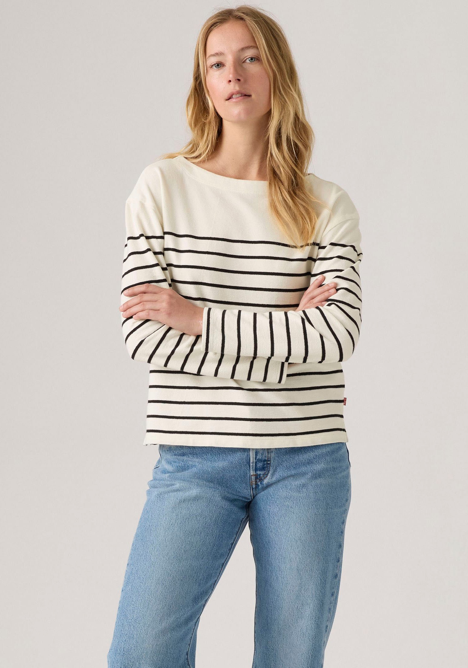 Levis Langarmshirt "MARIN STRIPE TOP", Saum mit kurzen Seitenschlitzen günstig online kaufen