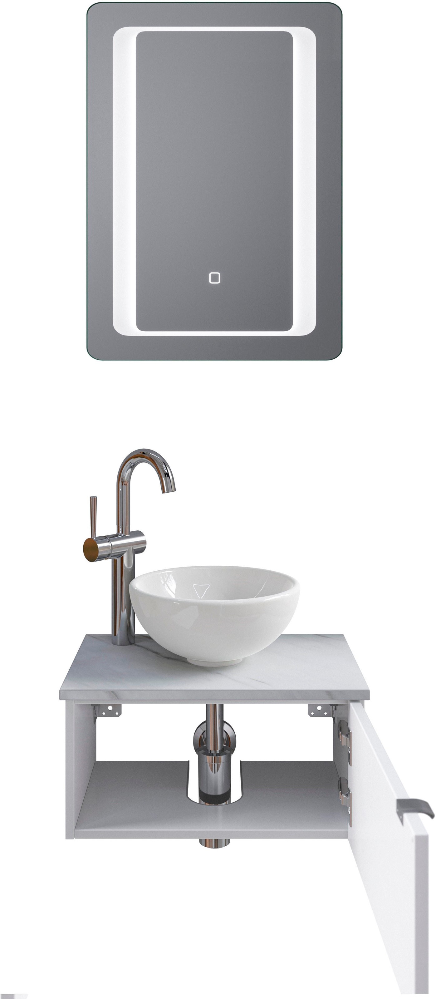 Saphir Badmöbel-Set "Serie 6915" 4 Stk. tlg. Gäste-Bad, 51 cm breit, mit LE günstig online kaufen