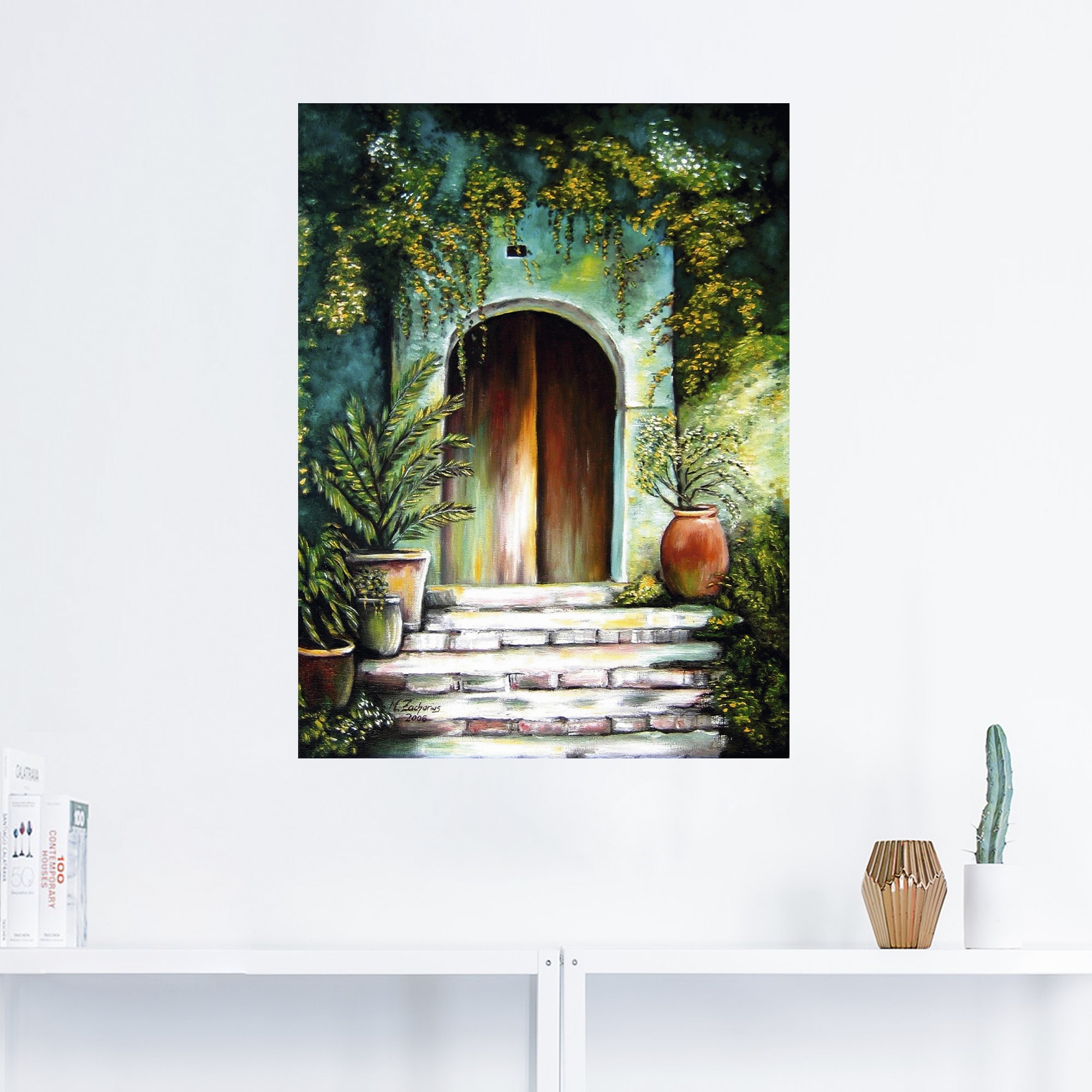Artland Wandbild »Mediterranes Gartenparadies«, Fenster & Türen, (1 St.), als Alubild, Outdoorbild, Leinwandbild, Poster, Wandaufkleber