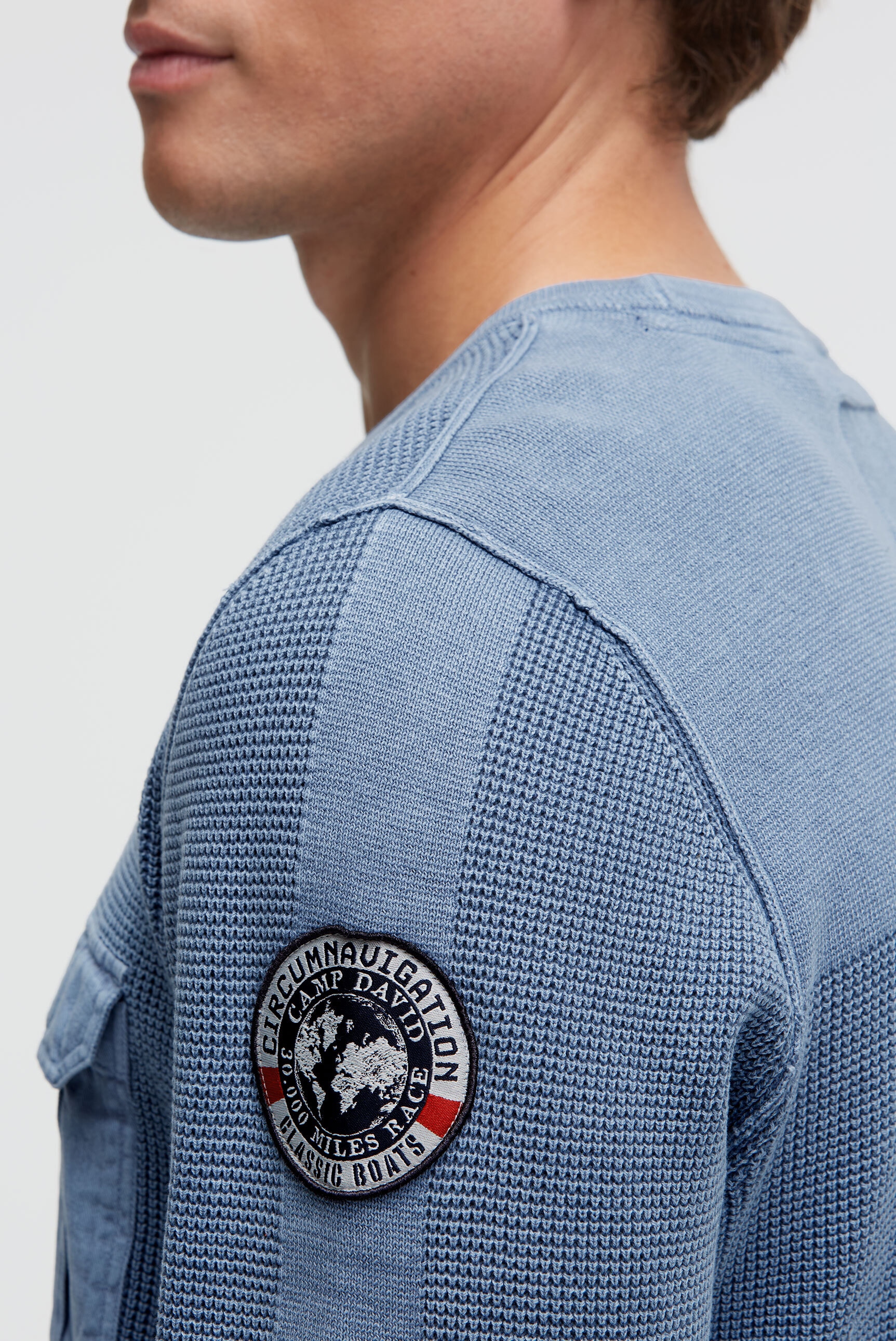 CAMP DAVID Rundhalspullover mit nach außen gekehrten Nähten