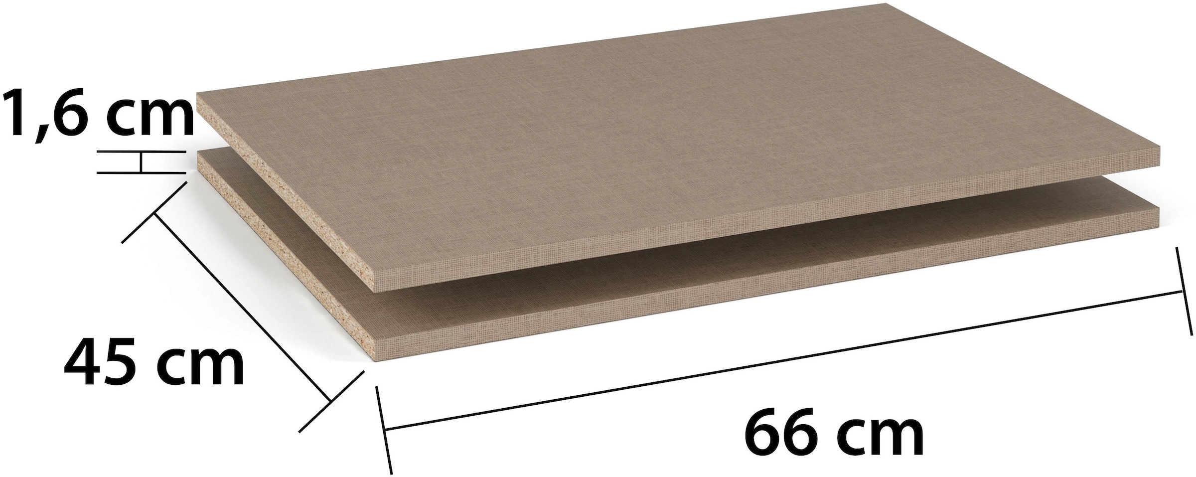 rauch Einlegeboden "Zubehör für Rauch-Drehtürenschränke ORANGE" 2er-Set Breite 66 cm, Tiefe 45 cm