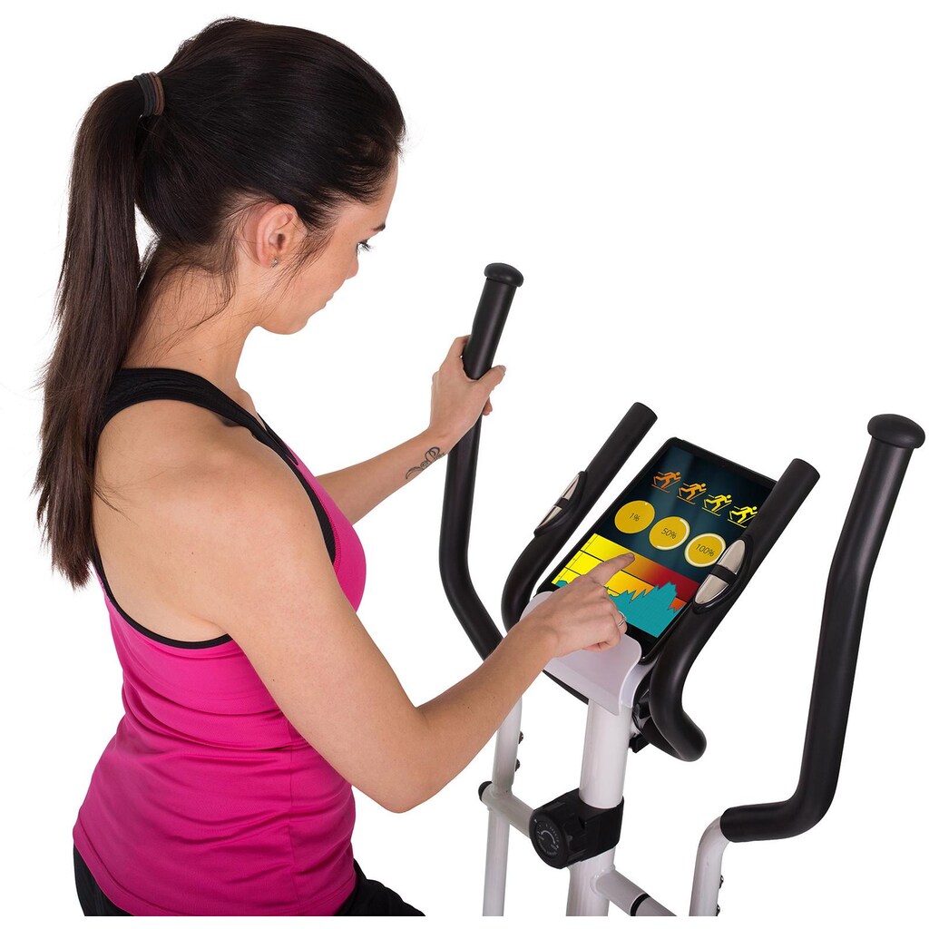 Christopeit Sport® Crosstrainer »CT 400«, Computer mit Tablet- und Smartphonehalterung