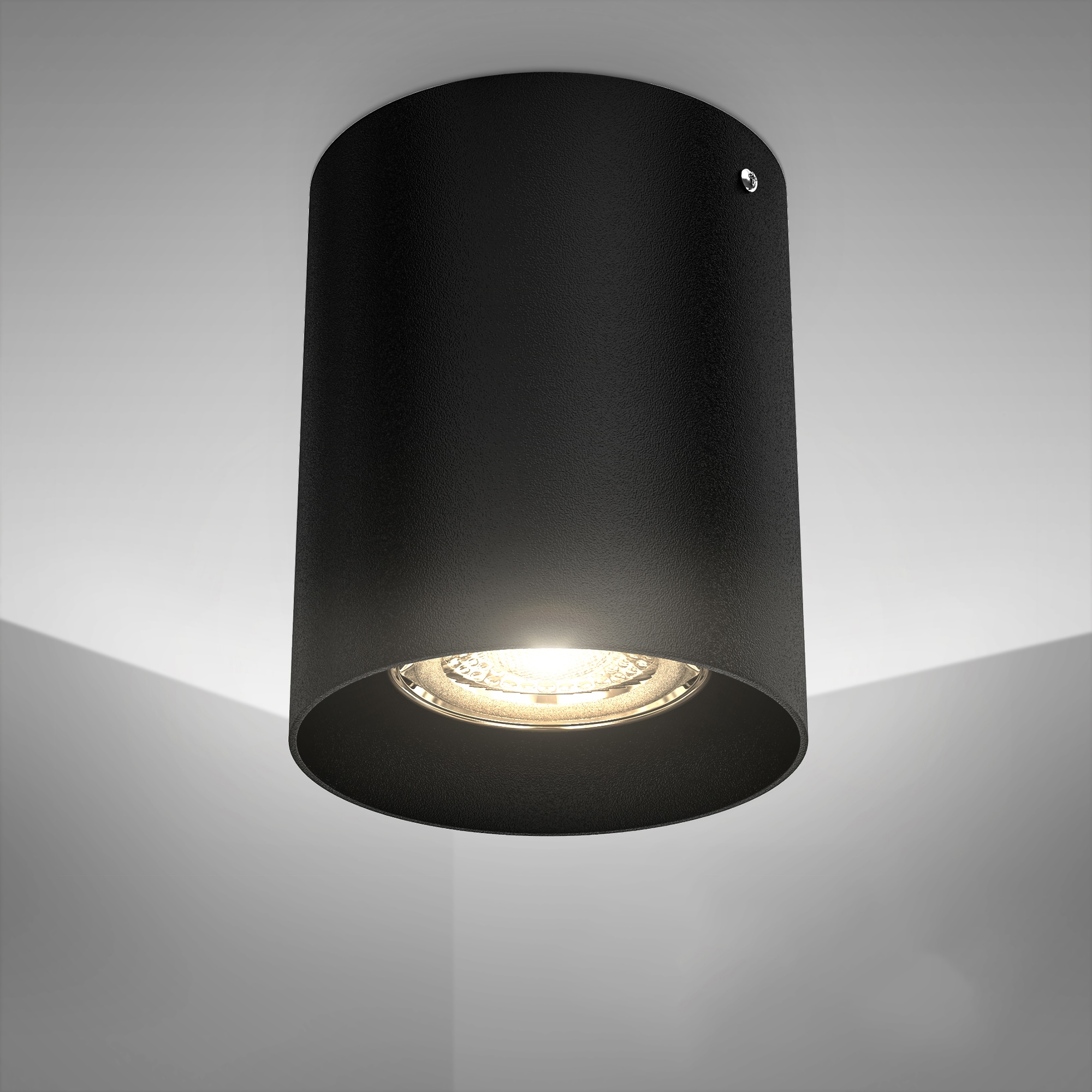 B.K.Licht Aufbauleuchte, 1 flammig-flammig, Deckenspot, Aufbaulampe, Strahler, Deckenlampe, schwarz, metall, GU10