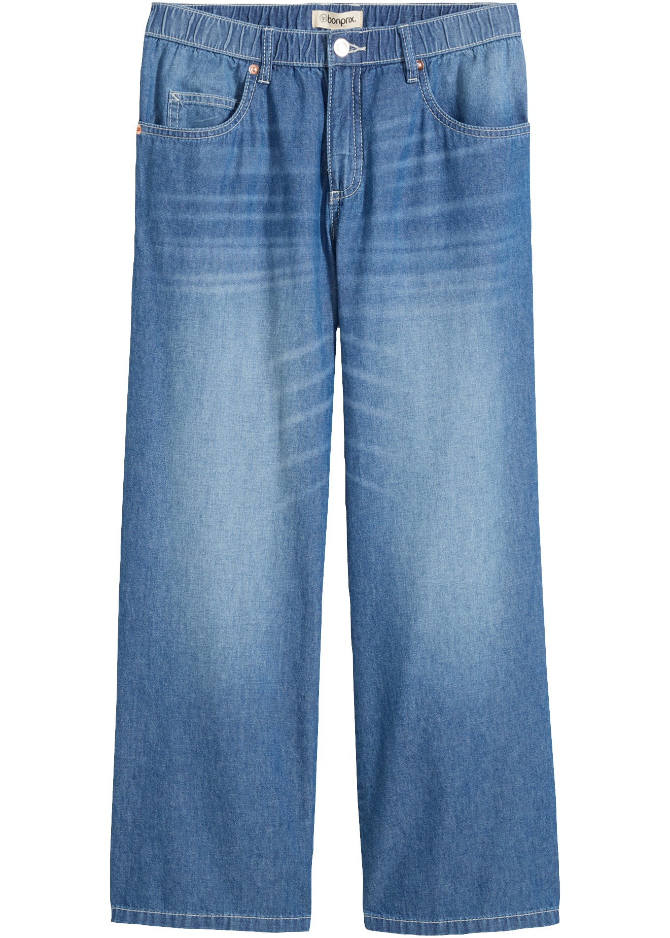 bonprix Straight-Jeans gerader Schnitt, Mid Waist, Cropped-Länge, Regular Fit