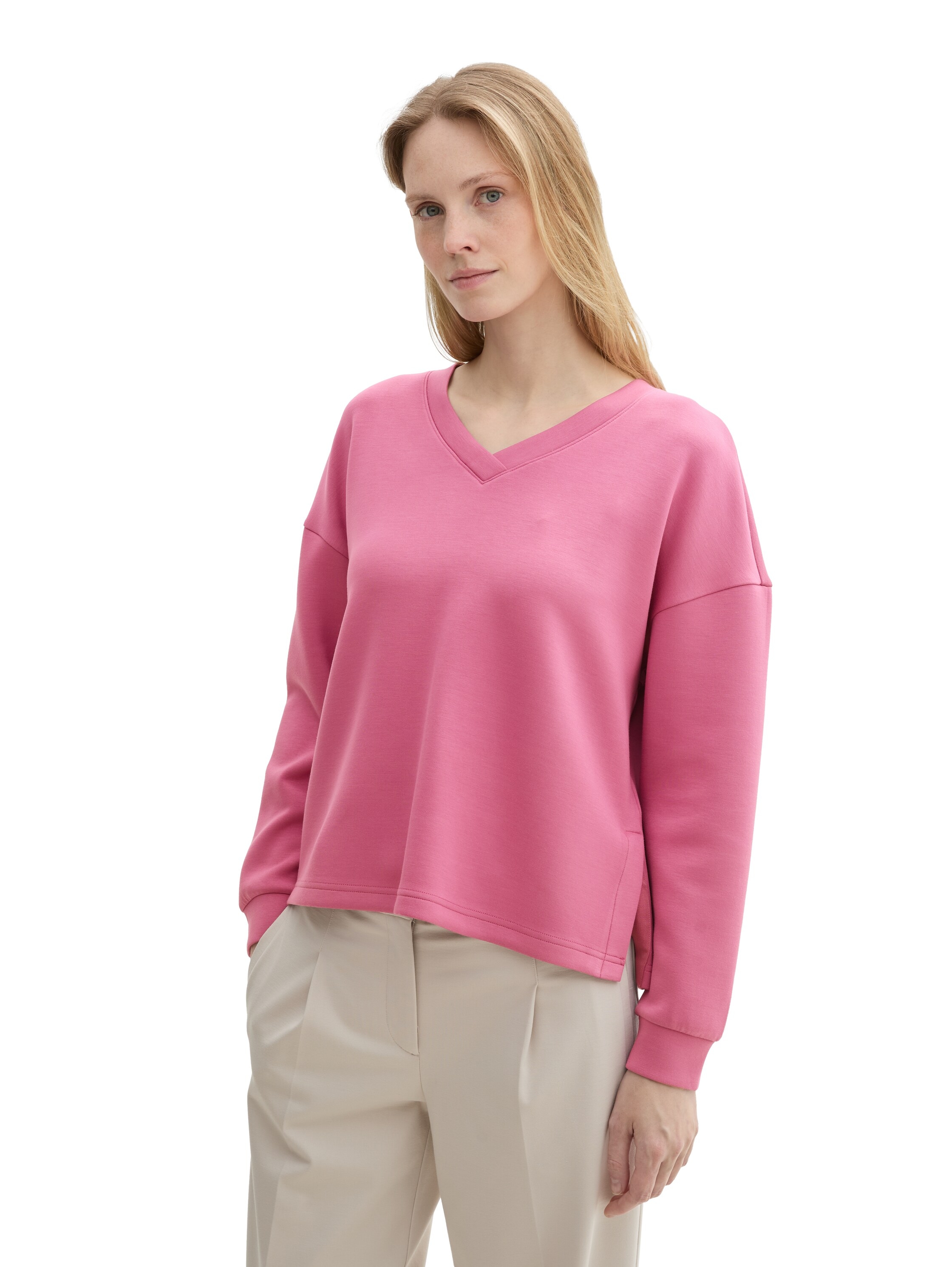 TOM TAILOR Sweatshirt »Scuba«, mit V-Ausschnitt