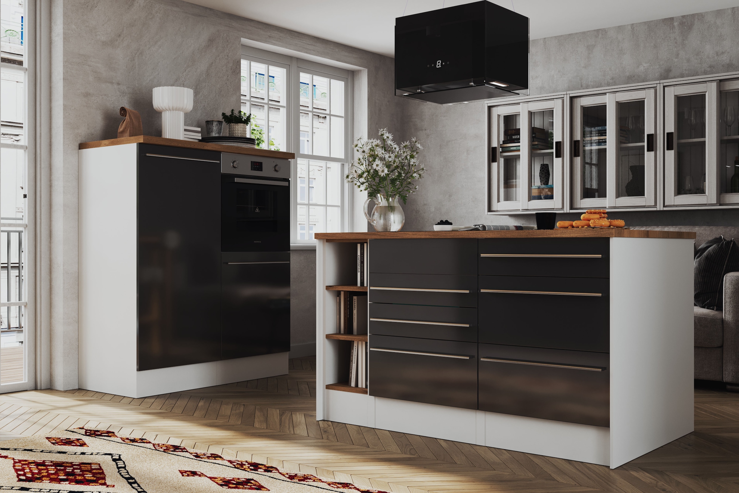 RESPEKTA Küchenzeile und Kücheninsel »Gabriel«, Breite 290/150 cm mit Soft-Close