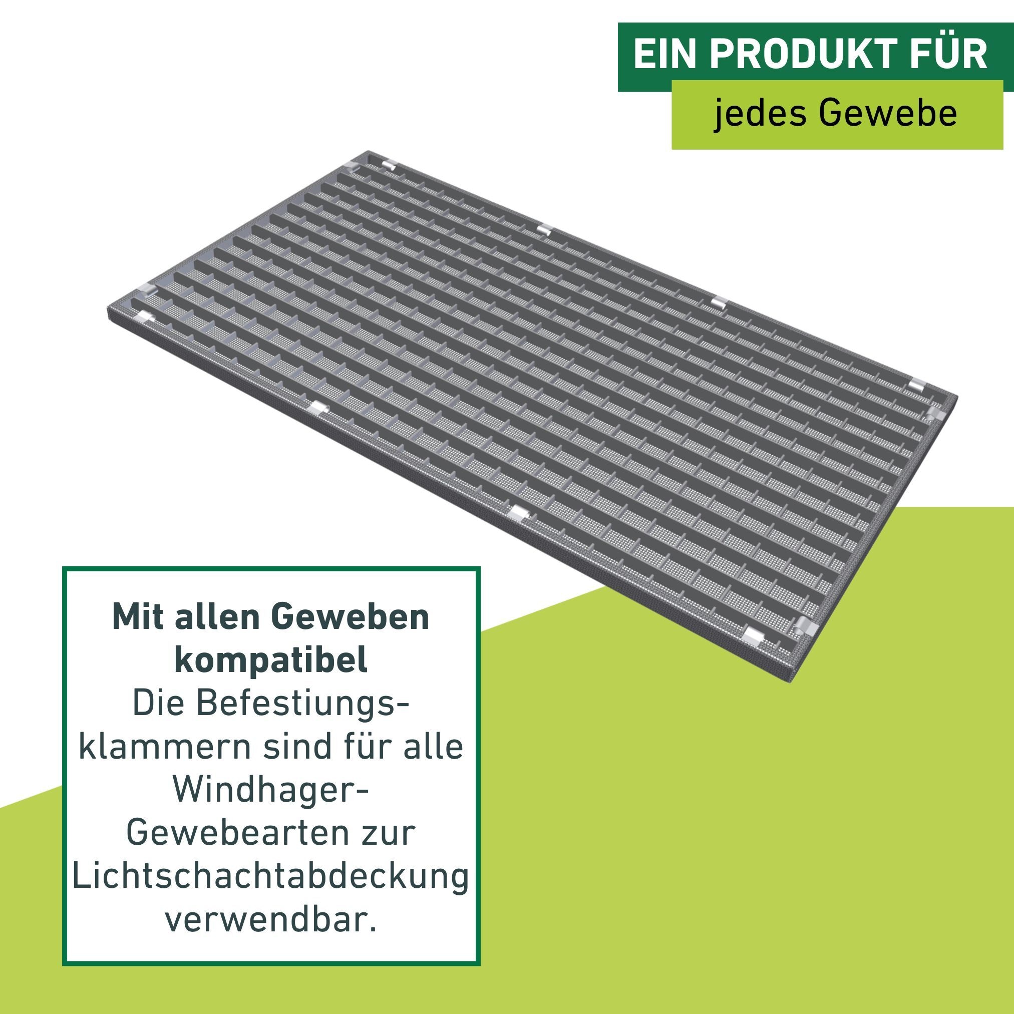 Windhager Lichtschachtabdeckung »Edelstahl Befestigungsklammern 12 Stk.« Packung, 12 Stk. tlg. wiederverwendbar und geeignet für alle Windhager- Gewebearten