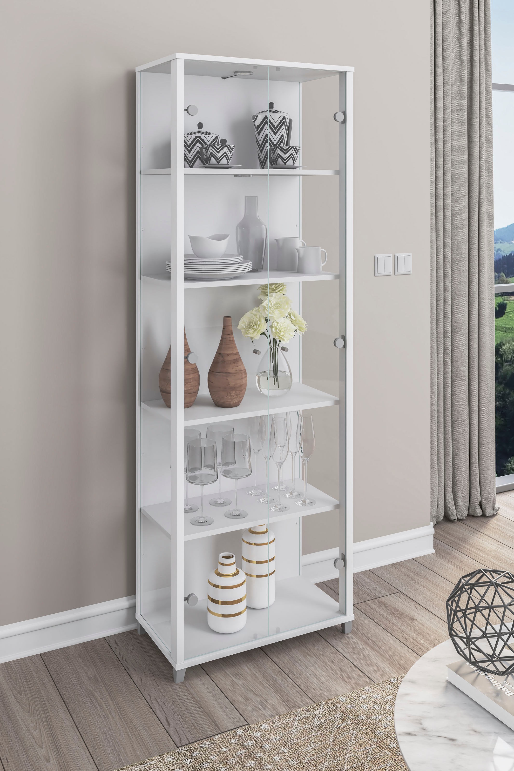 fif möbel Vitrine »OPTIMA«, Standvitrine, Vitrinenschrank, Glasvitrine, Sammlervitrine