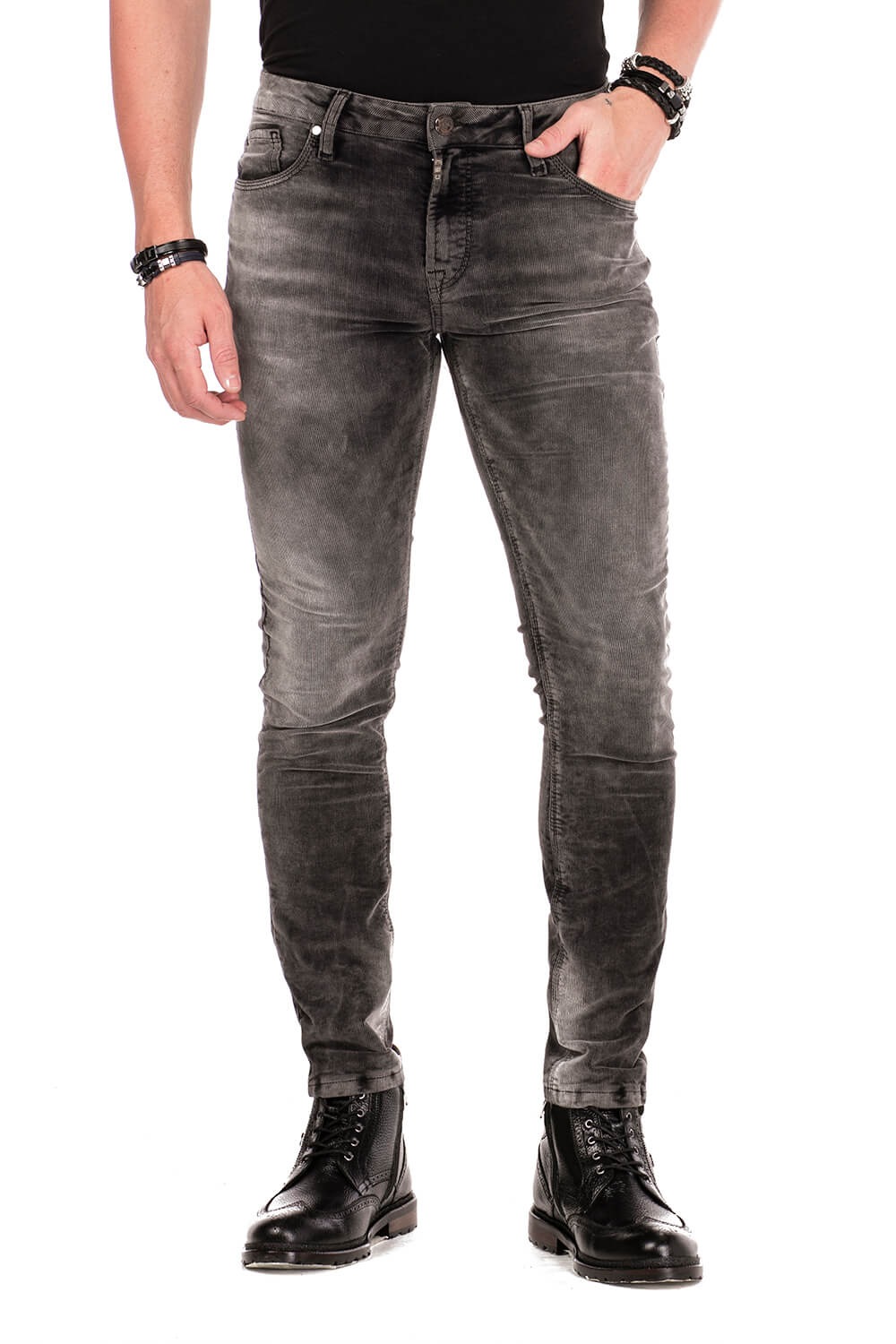 5-Pocket-Jeans, Cordhose in Slim Fit