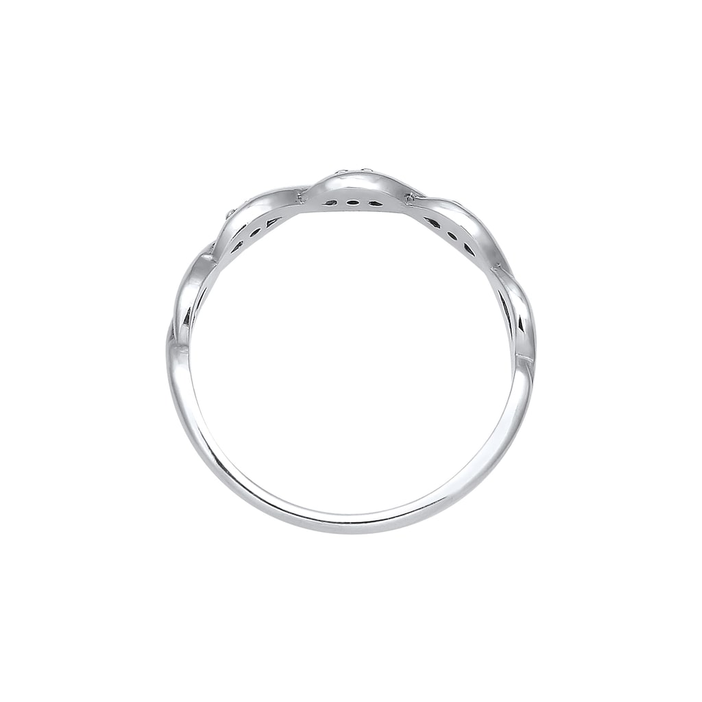 Elli DIAMONDS Verlobungsring »Knoten Unendlich Diamant (0.045 ct.) 925er Silber«