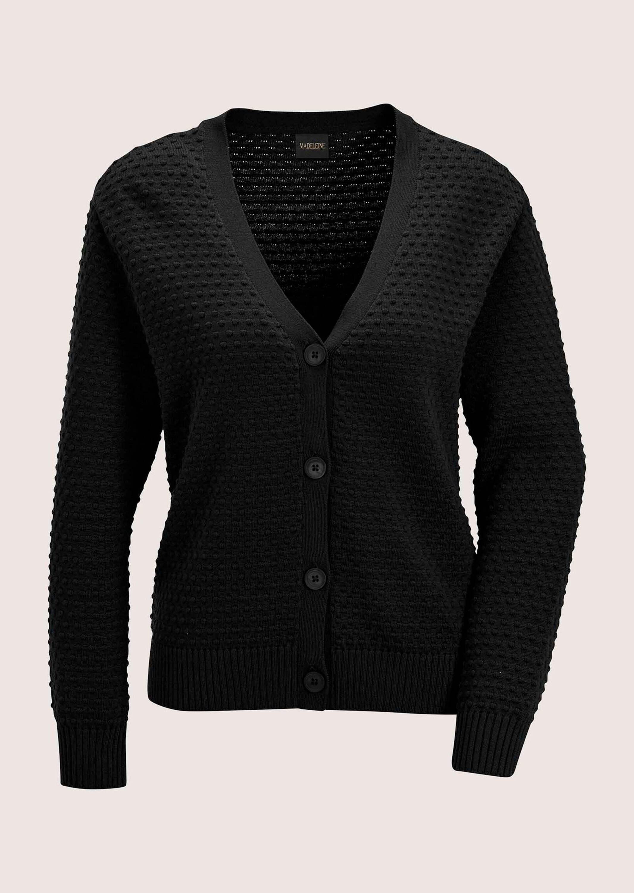 MADELEINE Strickjacke »Strickjacke Eleganter Cardigan mit V-Ausschnitt« Strukturstrick