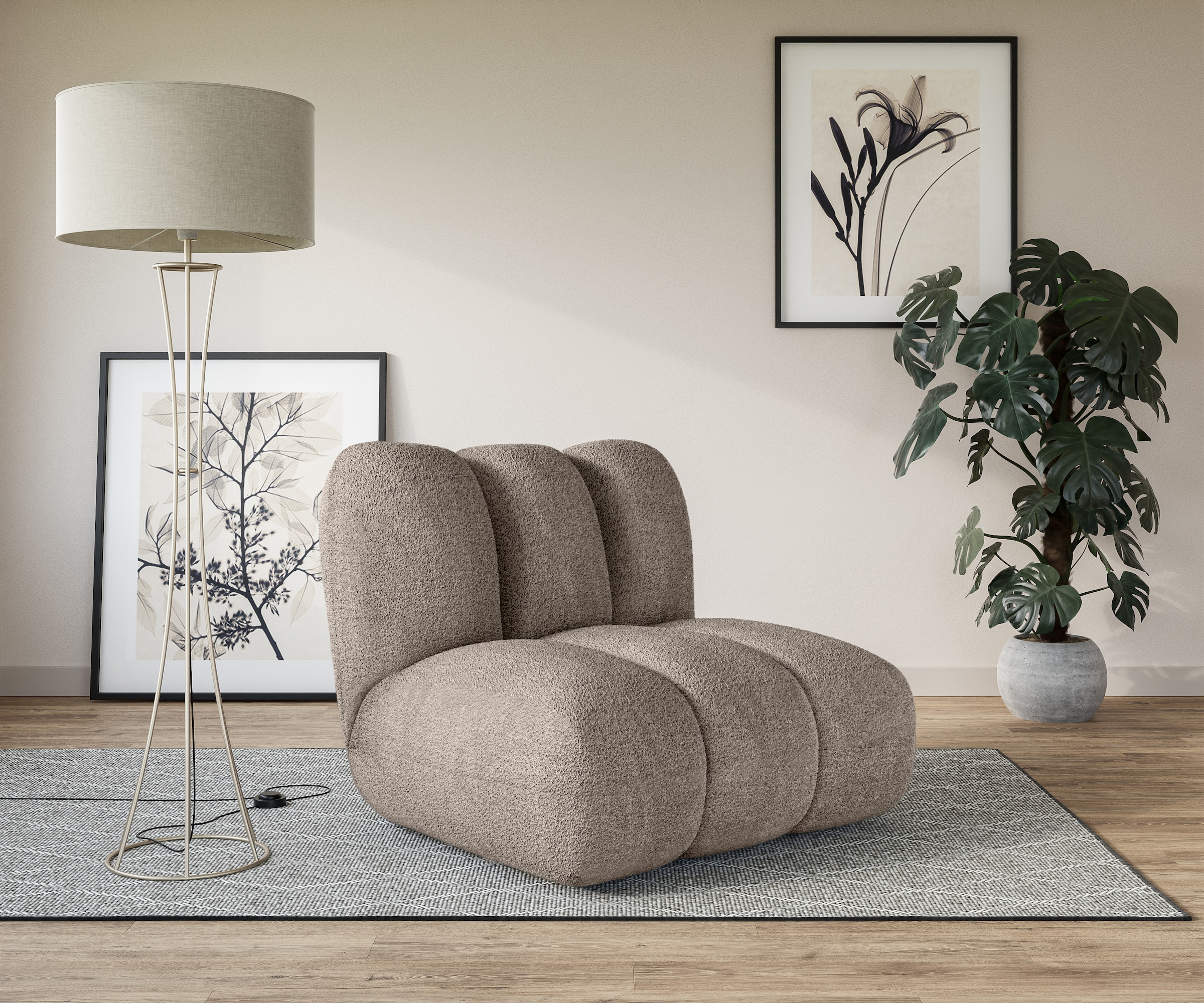 LeGer Home by Lena Gercke Sessel "Priya Loungesessel, moderne Steppung, auc günstig online kaufen