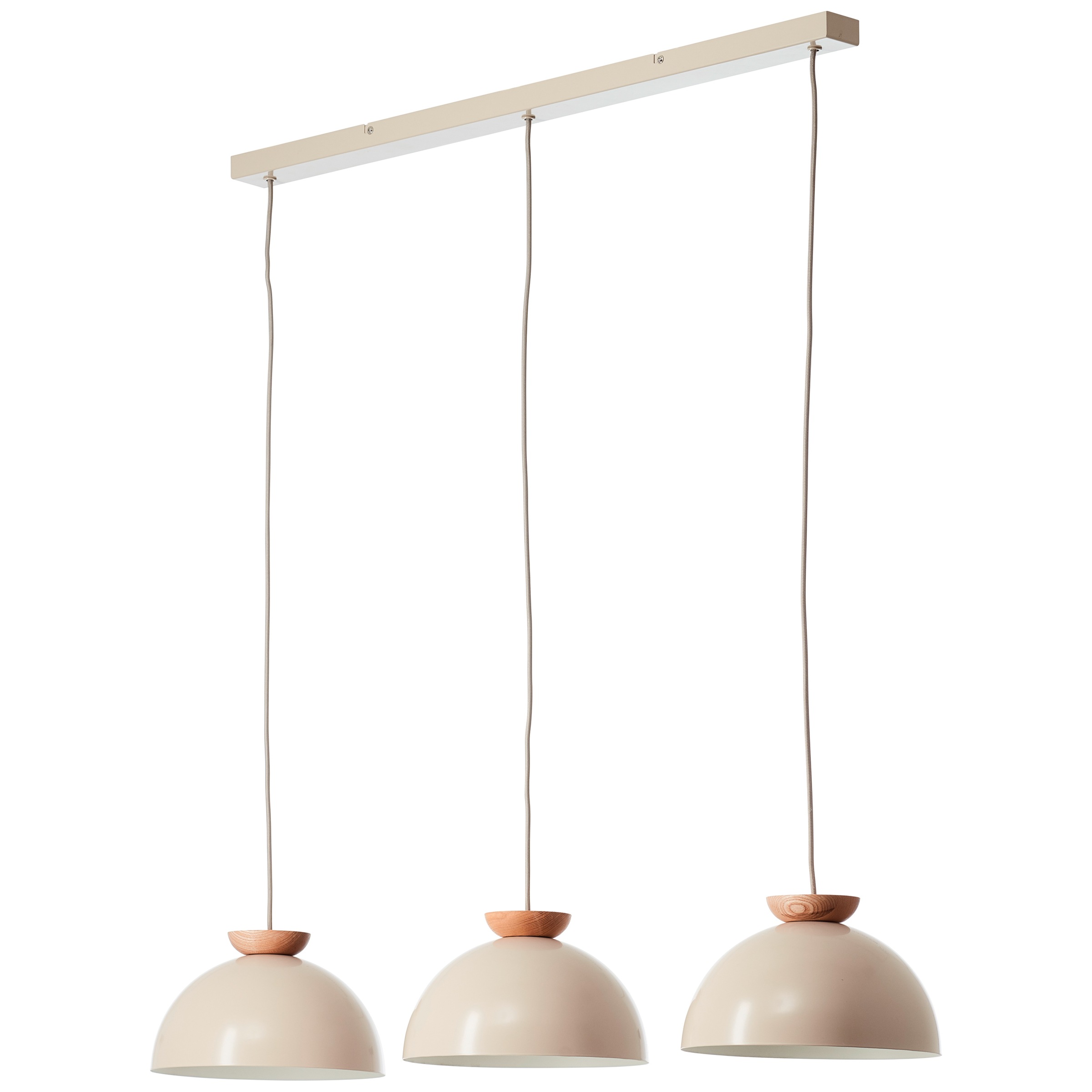 BRILLIANT Pendelleuchte "Nalam", beige (natur, beige), 3, 1 Stk., Leuchten, 158 x 100 x 25 cm, 3 x E14, kürzbar, Metall/Holz, natur/beige, Pendelleuchte 2