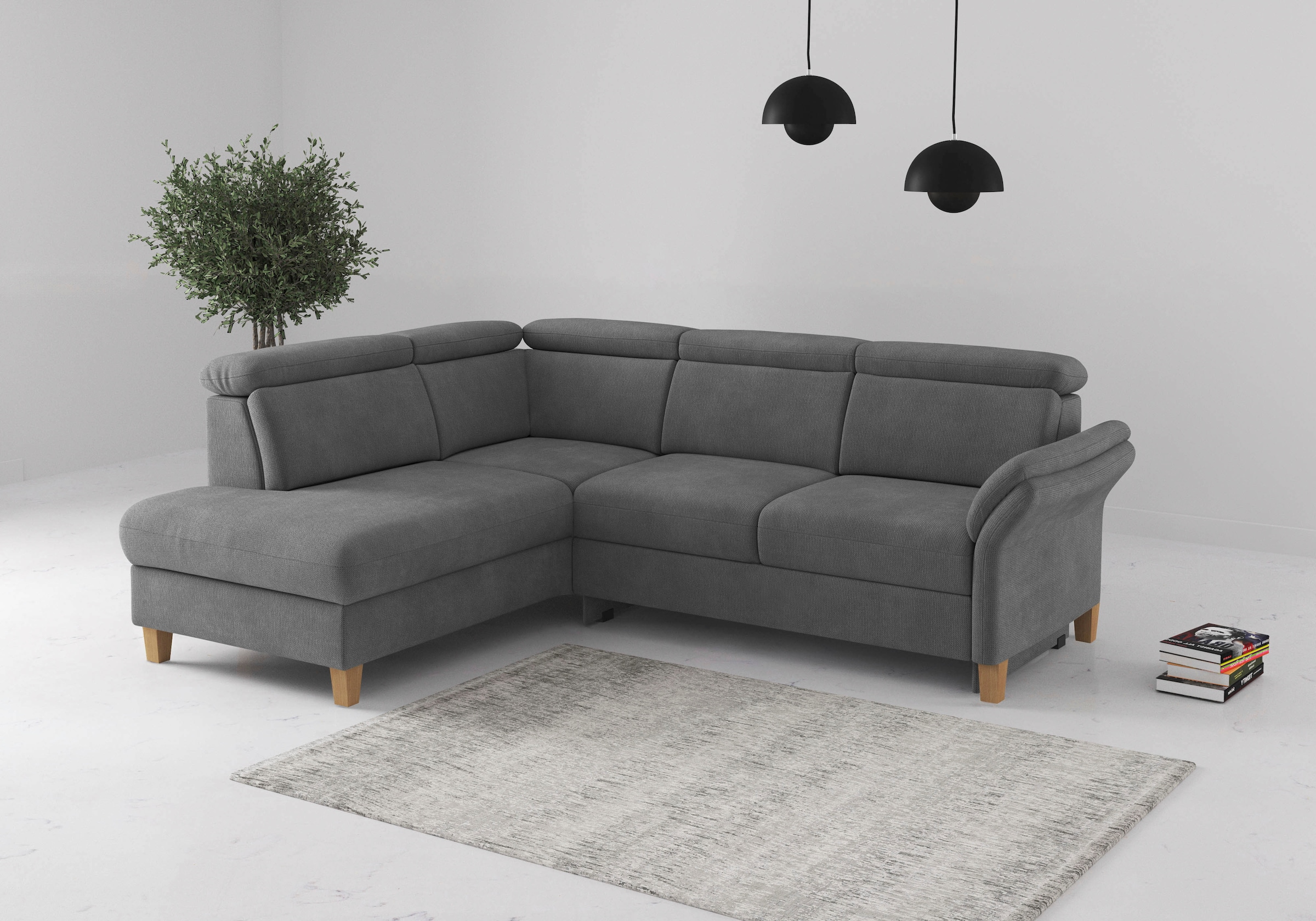 OTTO home Ecksofa "Glendale, L-Form" inkl. Kopfteilverstellung, wahlweise mit Vorziehsitz und Bettkasten