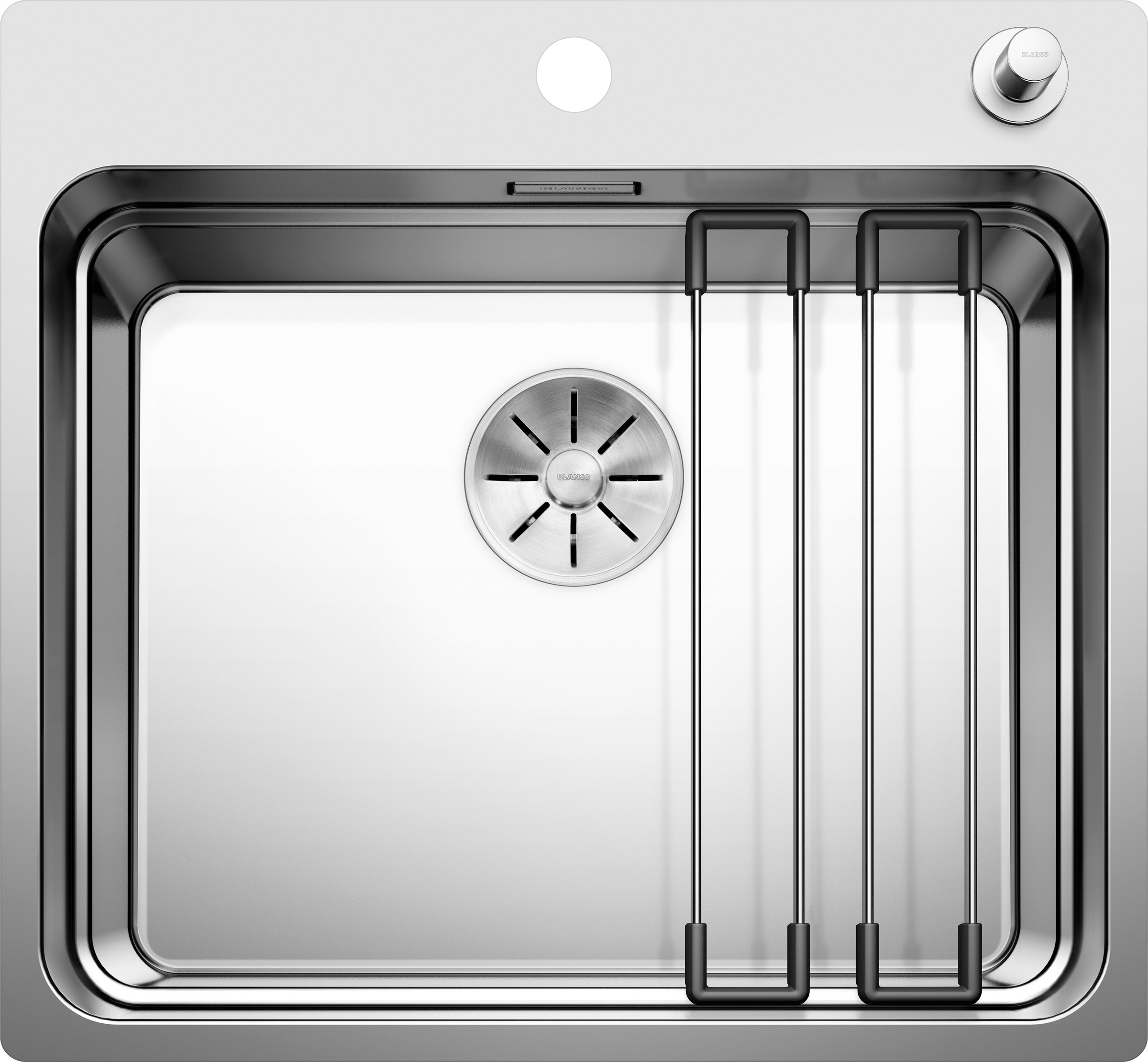 Küchenspüle BLANCO, B:54cmedelstahl seidenglanz, Edelstahl, Küchenspülen, "ETAGON 500-IF/A", mit 2 Etagon-Schienen