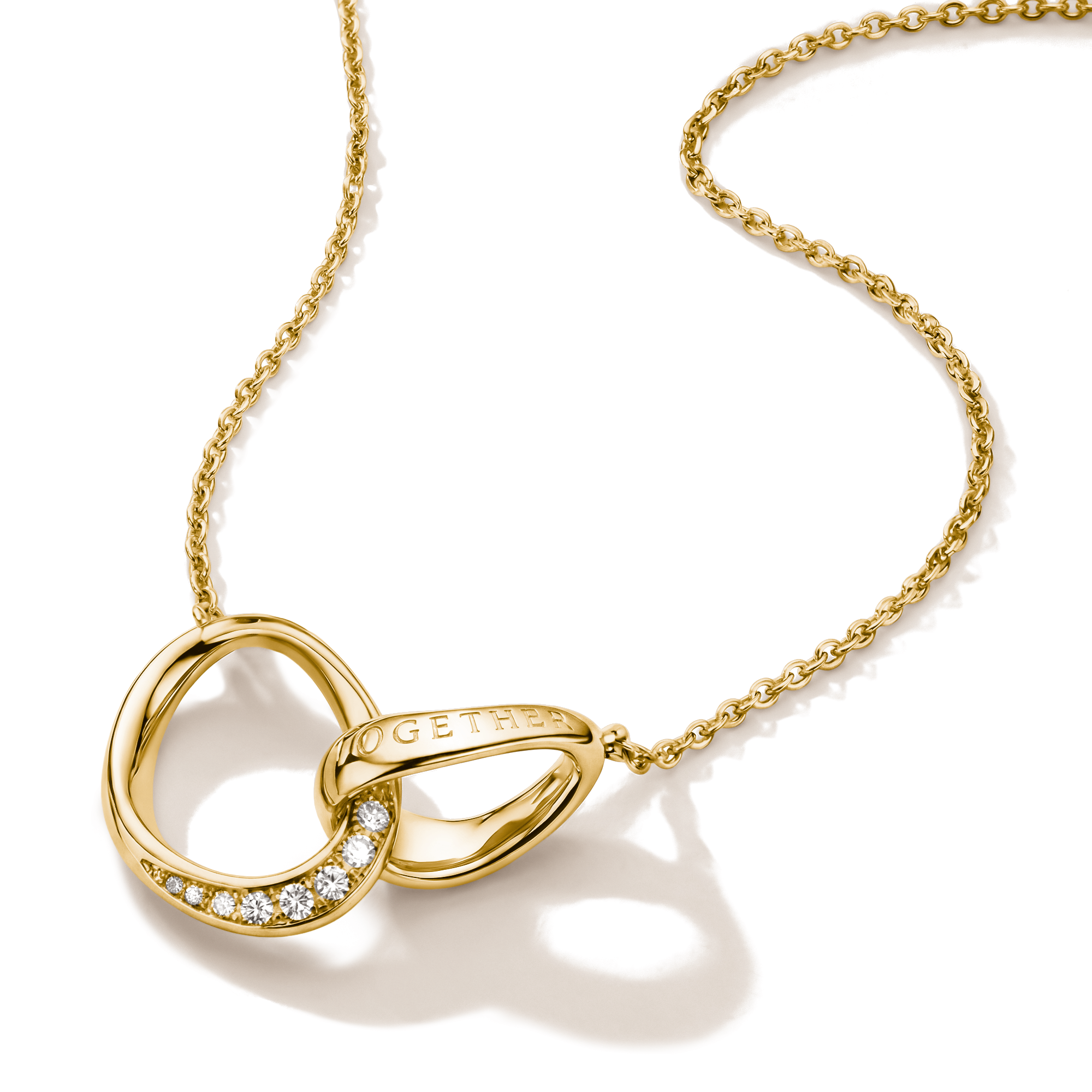 THOMAS SABO Kette mit Anhänger »Together Kette groß gelbgoldfarben« mit Zirkonia (synth.)