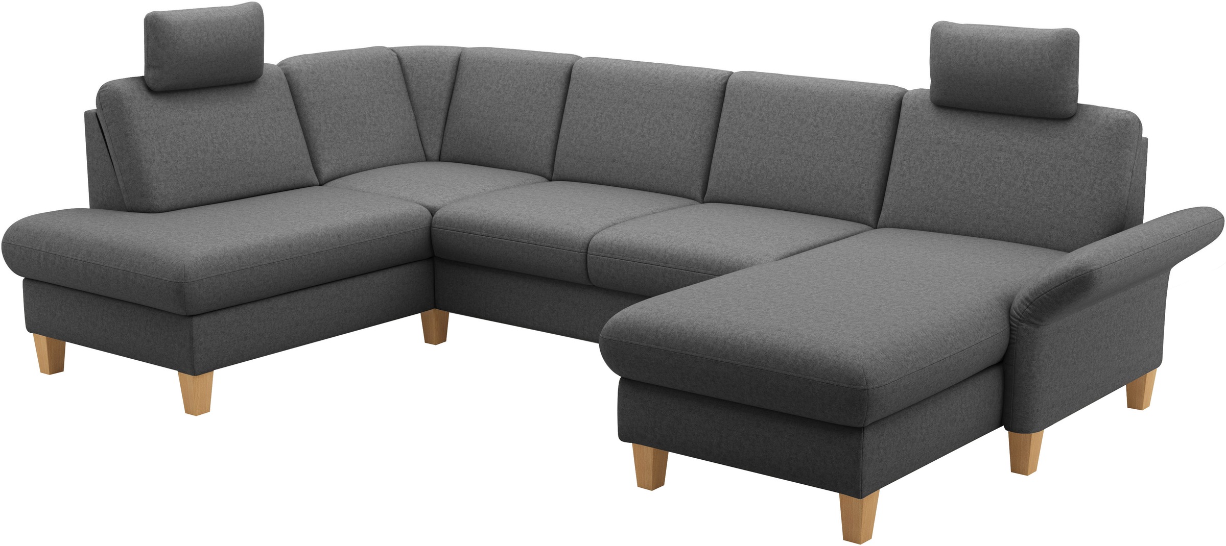 Home affaire Wohnlandschaft »Rochelle, U-Form«, optional mit Armteilverstellung, mit Bettfunktion & Bettkasten