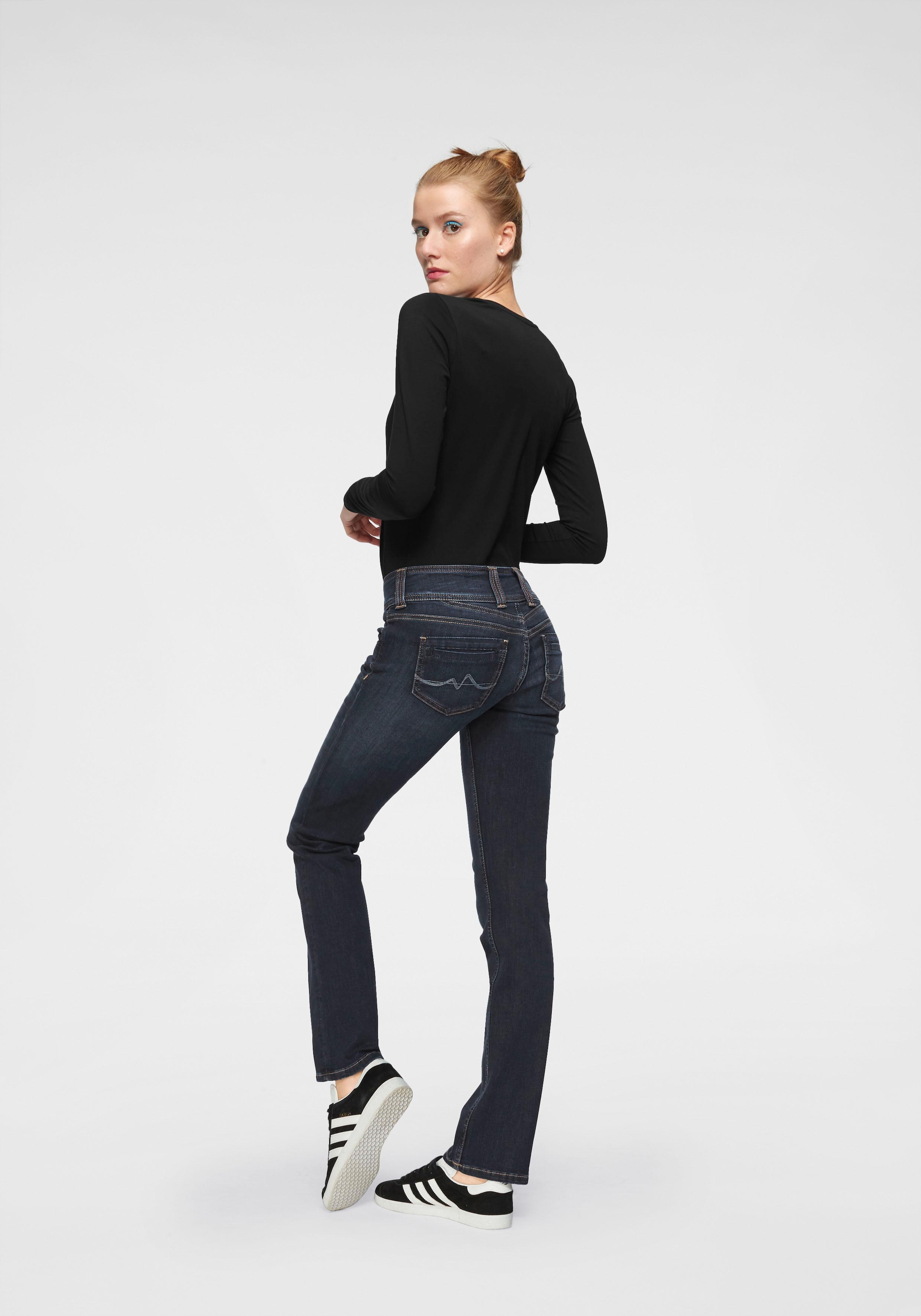 Pepe Jeans Straight-Jeans für | geradem und kaufen Bein schöner in mit »GEN«, Doppel-Knopf-Bund Qualtät BAUR