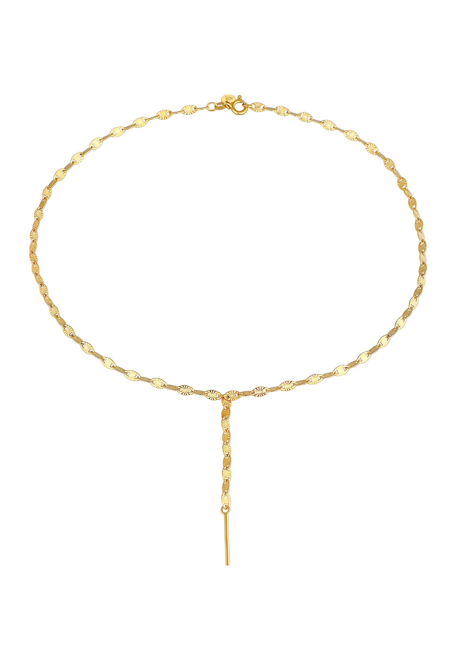 Elli Premium Collierkettchen »Y-Kette Vintage Plättchen Stern Design 925 Silber«