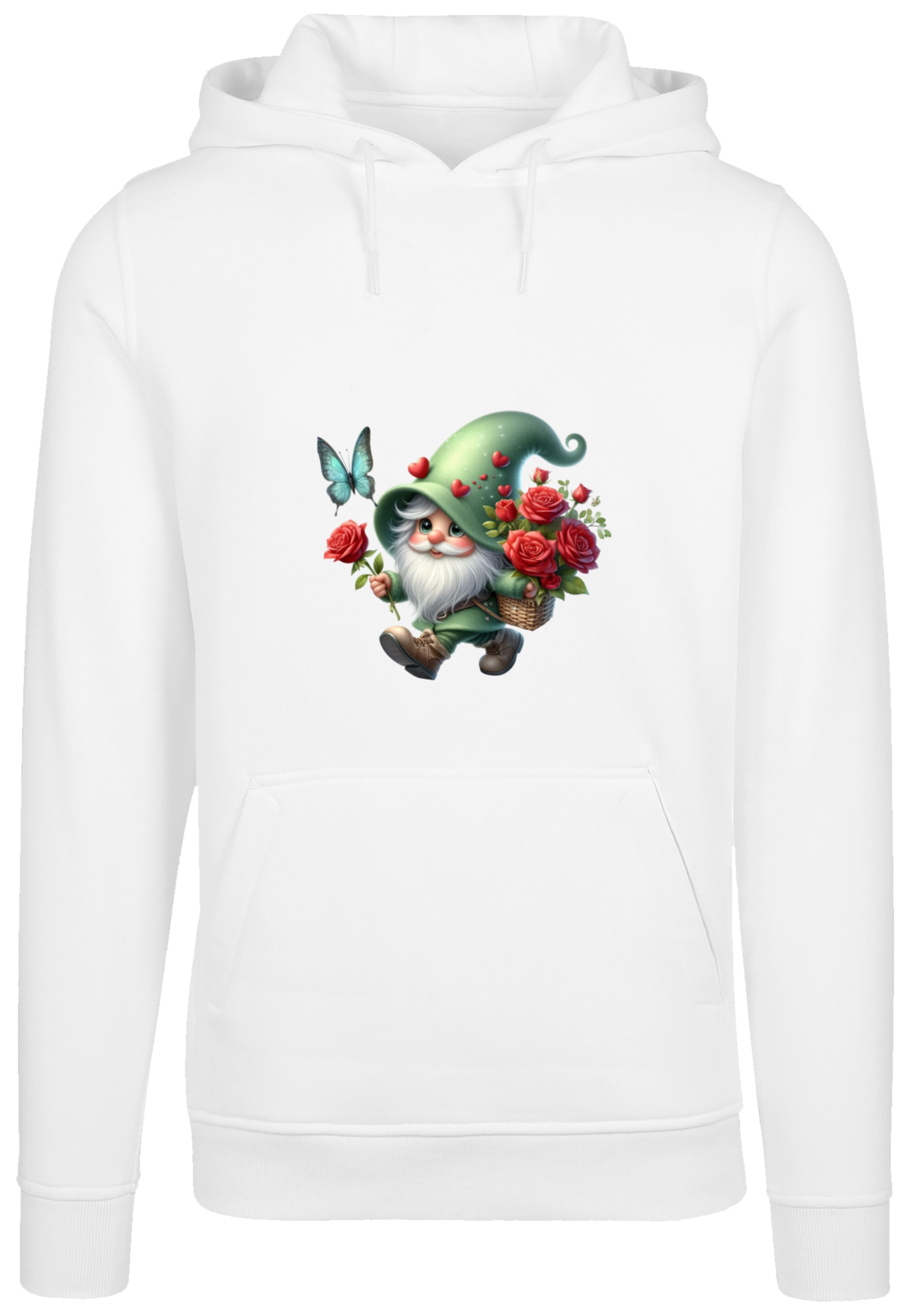 F4NT4STIC Kapuzenpullover »Gnom Frühling Blumen Schmetterling«, Premium Qualität