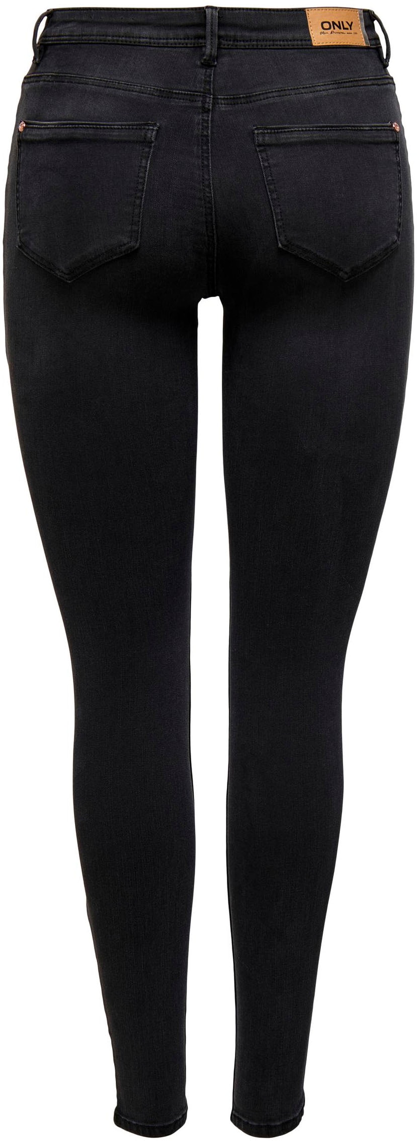 Only Damen Jeans ONLWAUW MID SK BJ1097 Skinny Fit - Schwarz - Washed Black günstig online kaufen