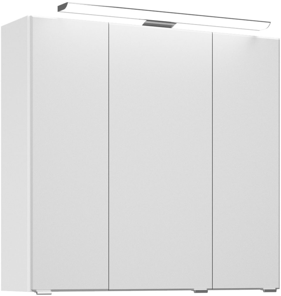 Saphir Badmöbel-Set »Badmöbel-Set Trentino 3-teilig Glas-Waschtisch mit LED-Spiegelschrank«, (4 St.), Badezimmer-Set mit Unterschrank inkl. Türdämpfer