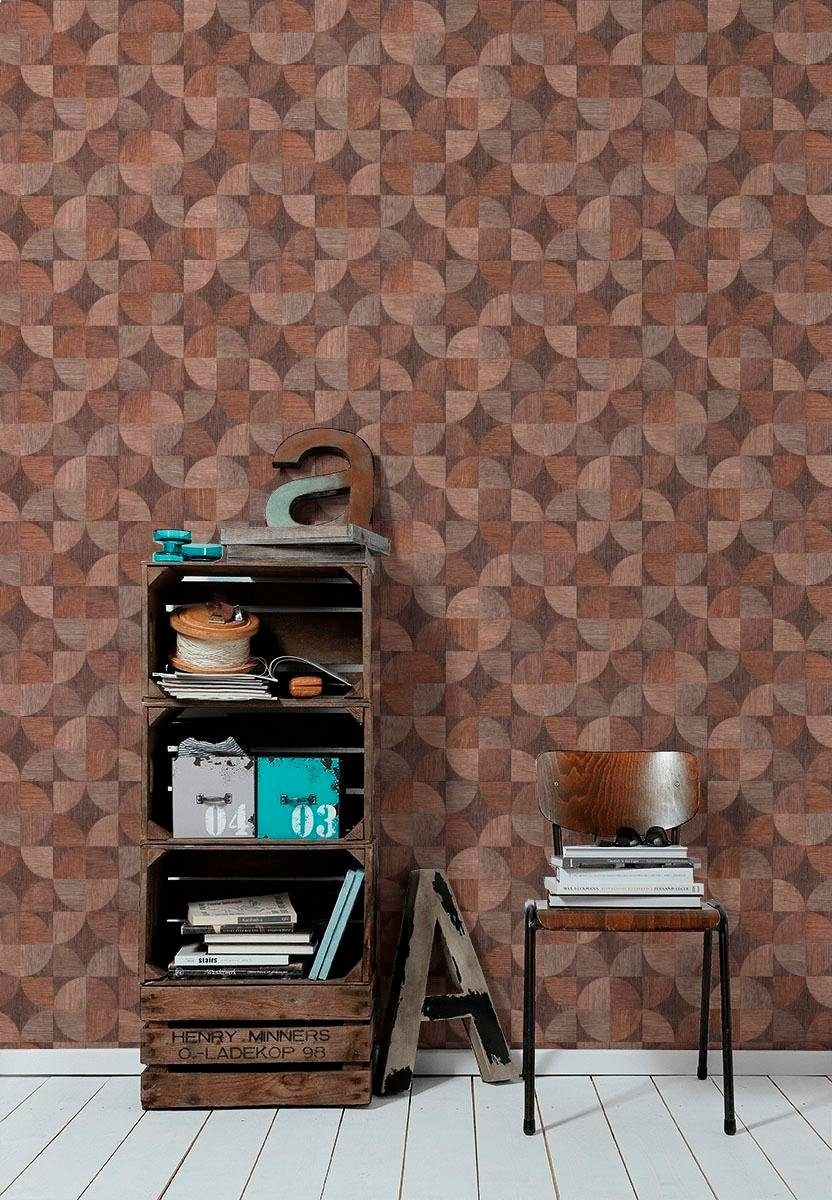 Metropolitan Stories Wallpaper Wood Geo 36913-1