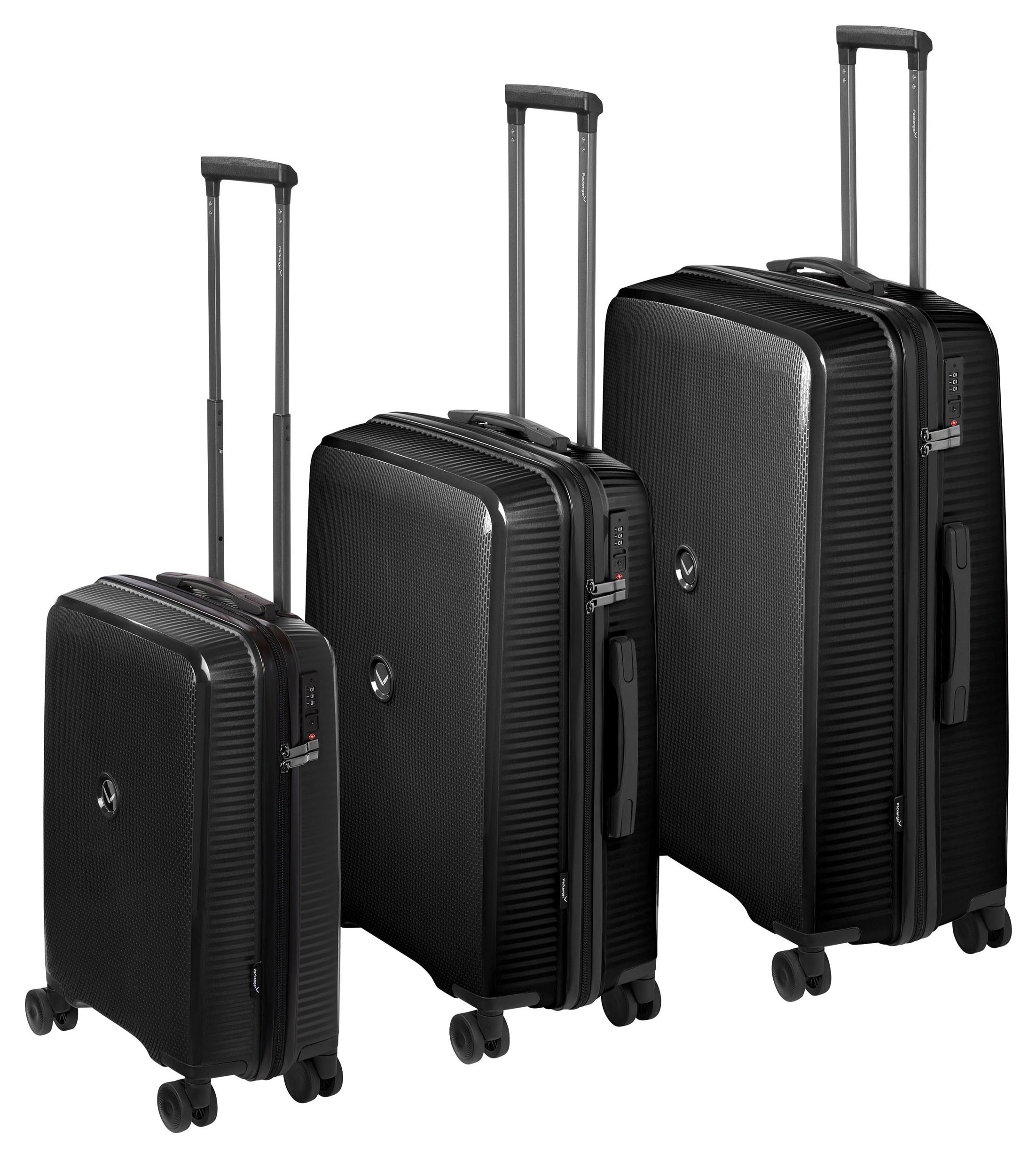 Packenger Kofferset »Macario«, (Set, 3 tlg., Koffer M, L, XL), Travel-Set, Reiseset, Koffer klein mittel groß, Trolleyset