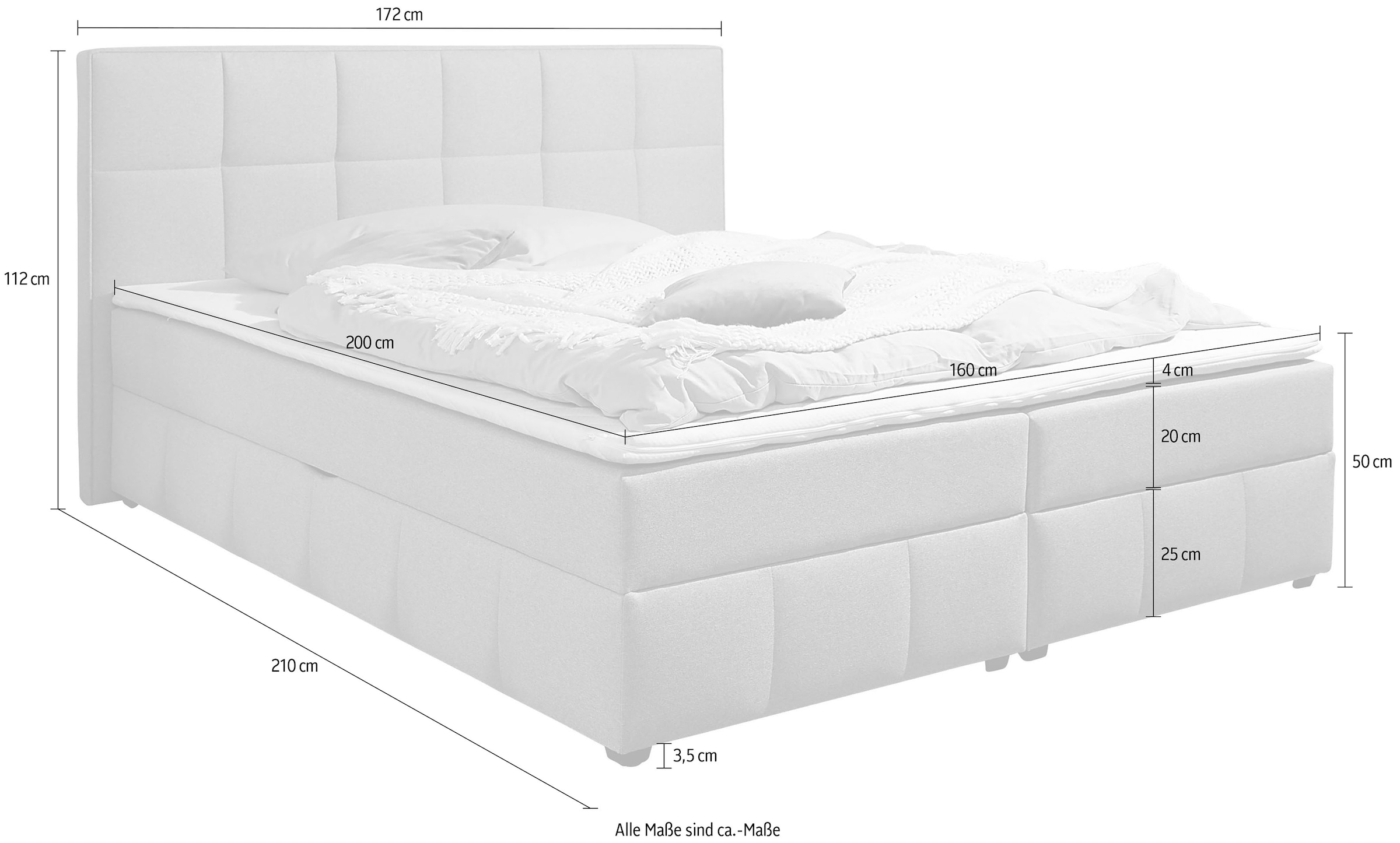 Home affaire Boxbett »Niemes inkl. Bettkasten und Topper, auch in Überlänge erhältlich« Boxbett mit Bettkasten, inkl. Topper