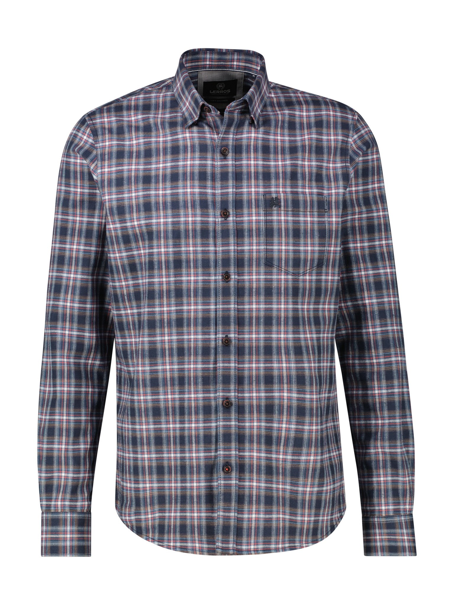 Thumbnail - LERROS Karohemd langarm, mit Button-Down-Kragen