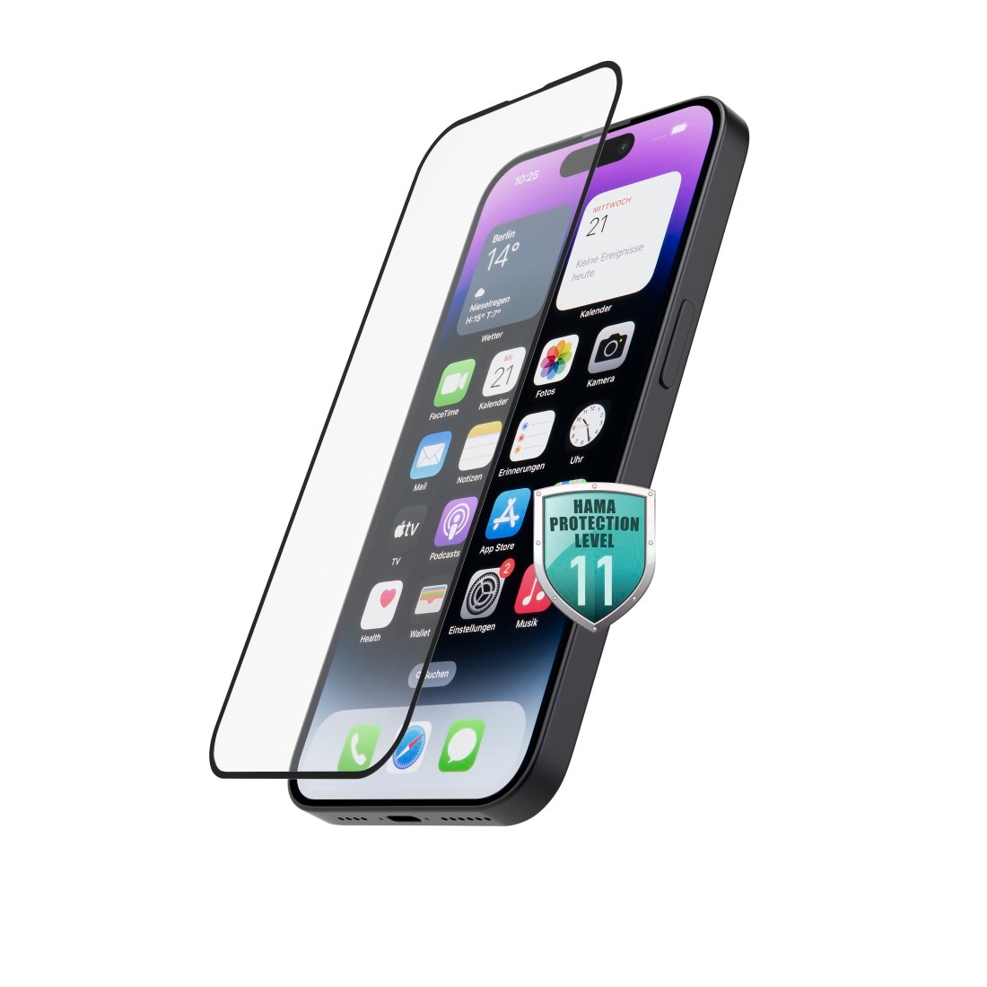Hama Displayschutzglas »3D Full Screen Schutzglas für Apple iPhone 14 Pro mit Montagerahmen«, für ultradünnes Displayschutzglas