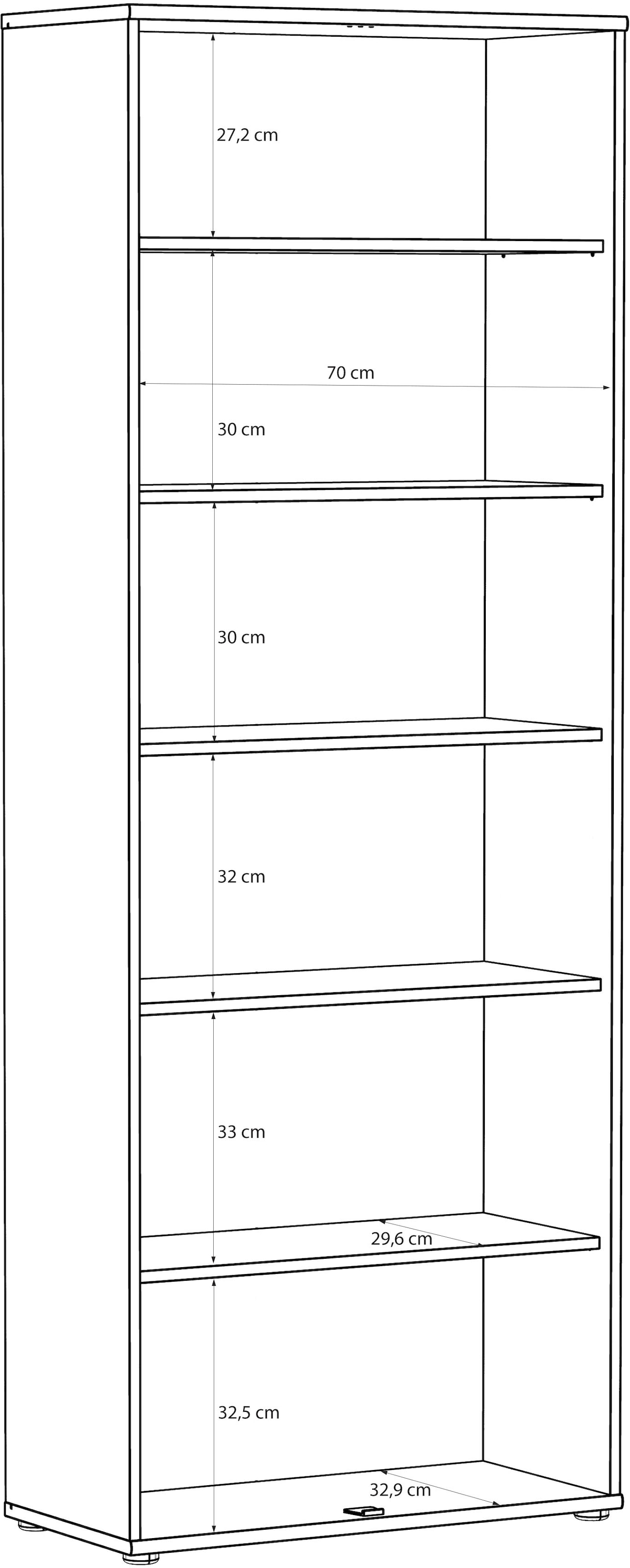 FORTE Schuhschrank »Tempra, Mehrzweckschrank, 2 Türen, Einlegeböden, Höhe 197,5 cm« B/H/T 73,7/197,5/34,8 cm