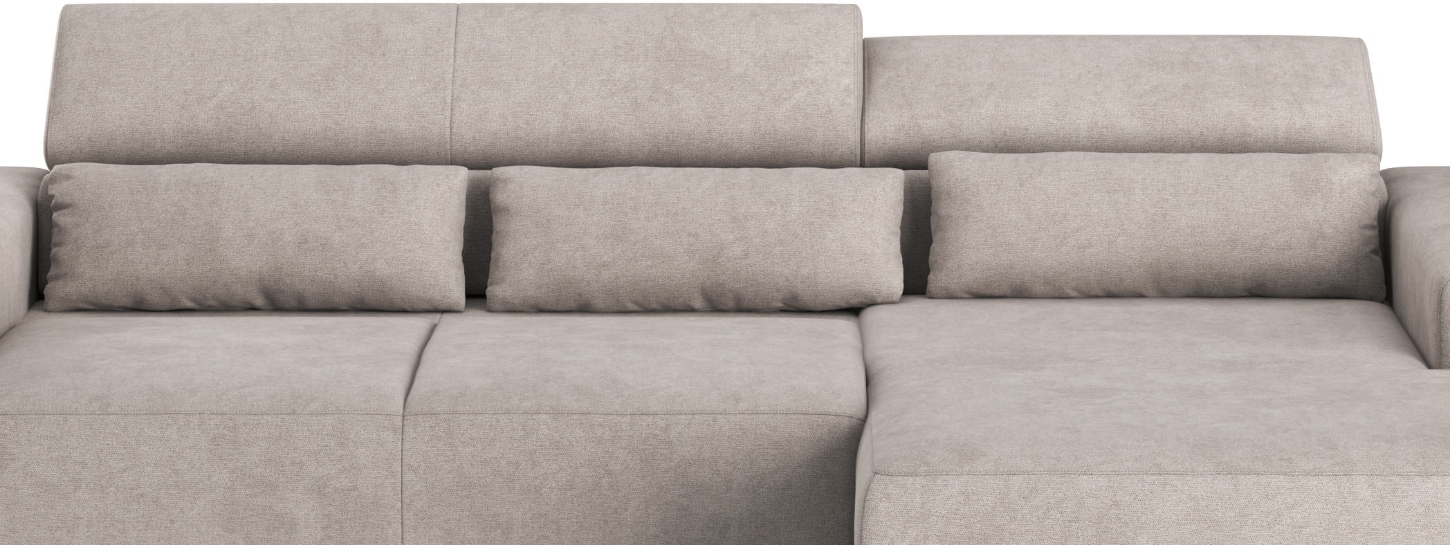 COTTA Ecksofa »Side L-Form, mit Kopfteilverstellung & 3 Nierenkissen«, optional motorische Sitztiefenverstellung