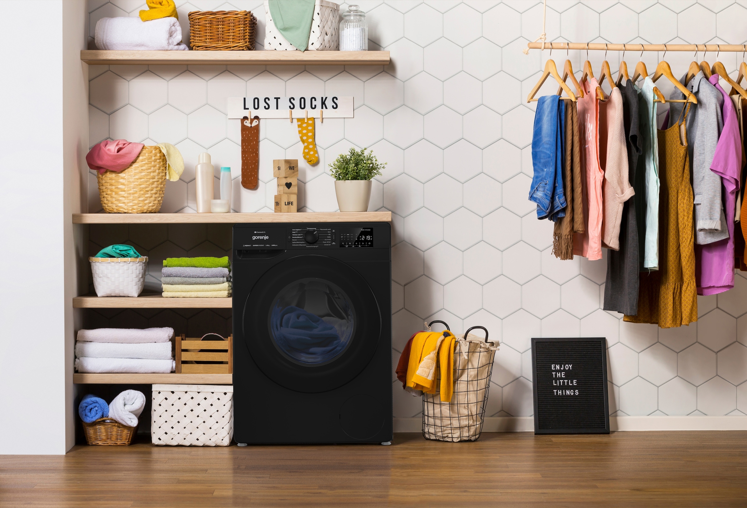 GORENJE Waschmaschine »WPNEI94A1DTSB«, 9 kg, 1400 U/min, Energieklasse A-10%
