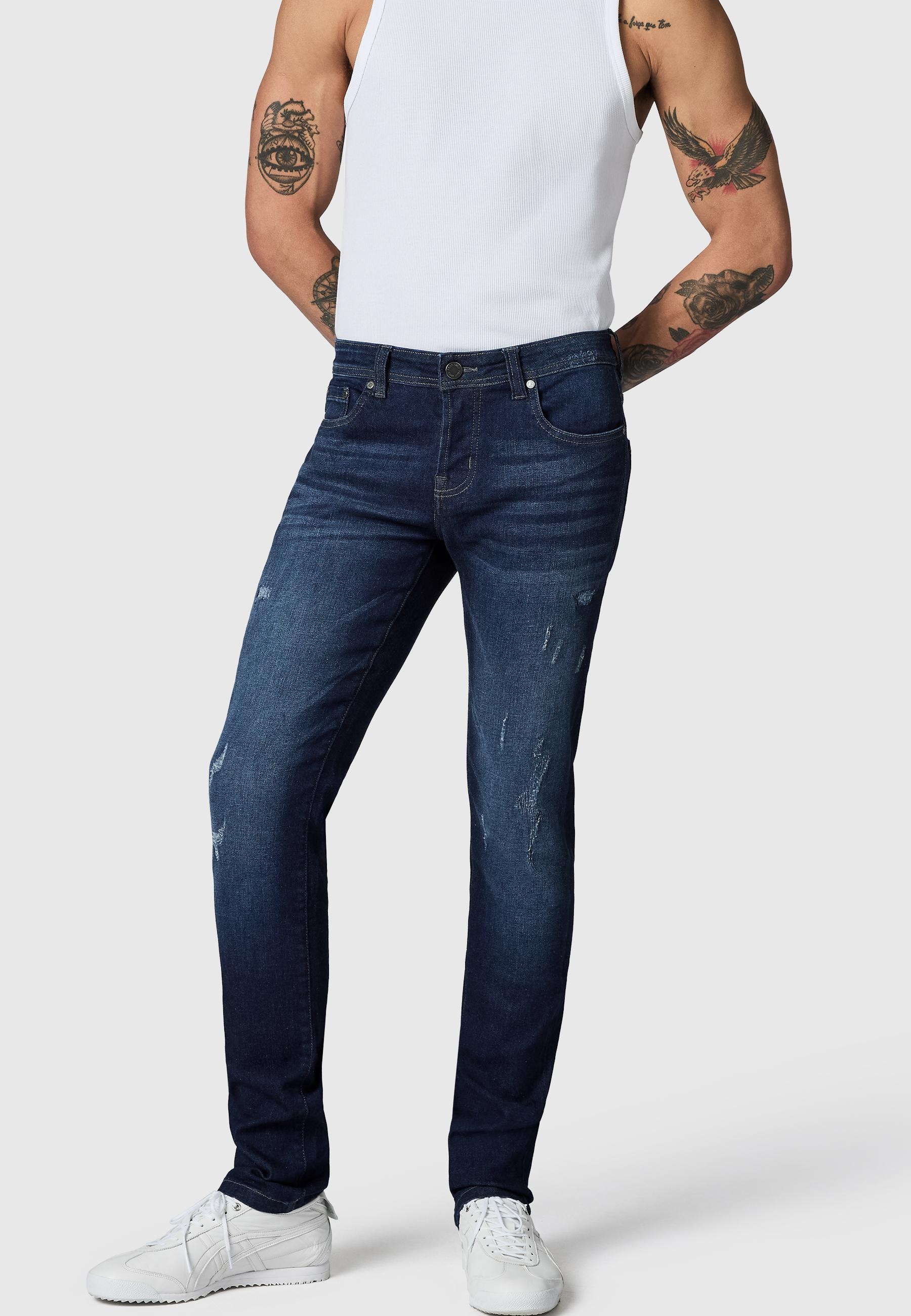 PEAK TIME Slim-fit-Jeans »München« Herren Jeans mit Destroyed-Optik