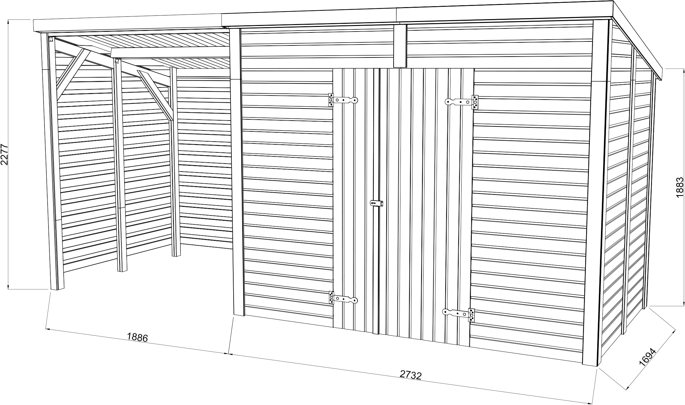 Palmako Gartenhaus »Leif 4,5+2,9 m²«