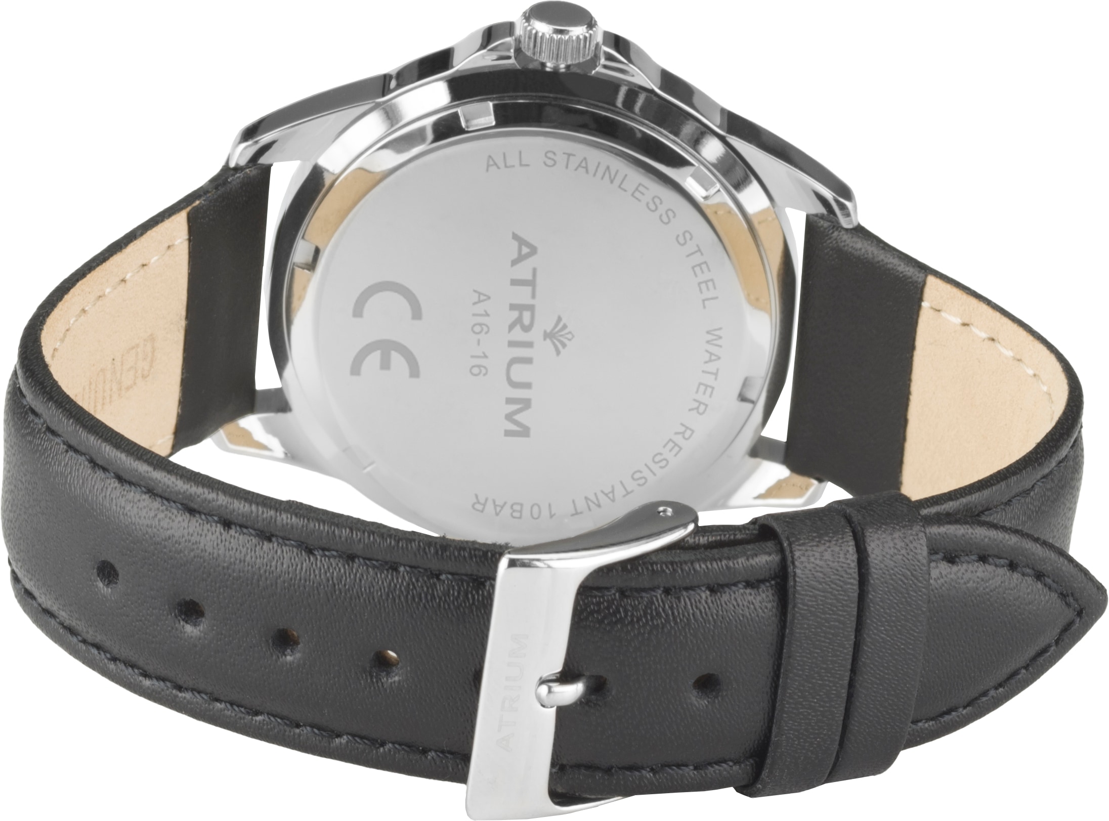 Atrium Quarzuhr, Armbanduhr, Damenuhr, Herrenuhr, Lederarmband, analog