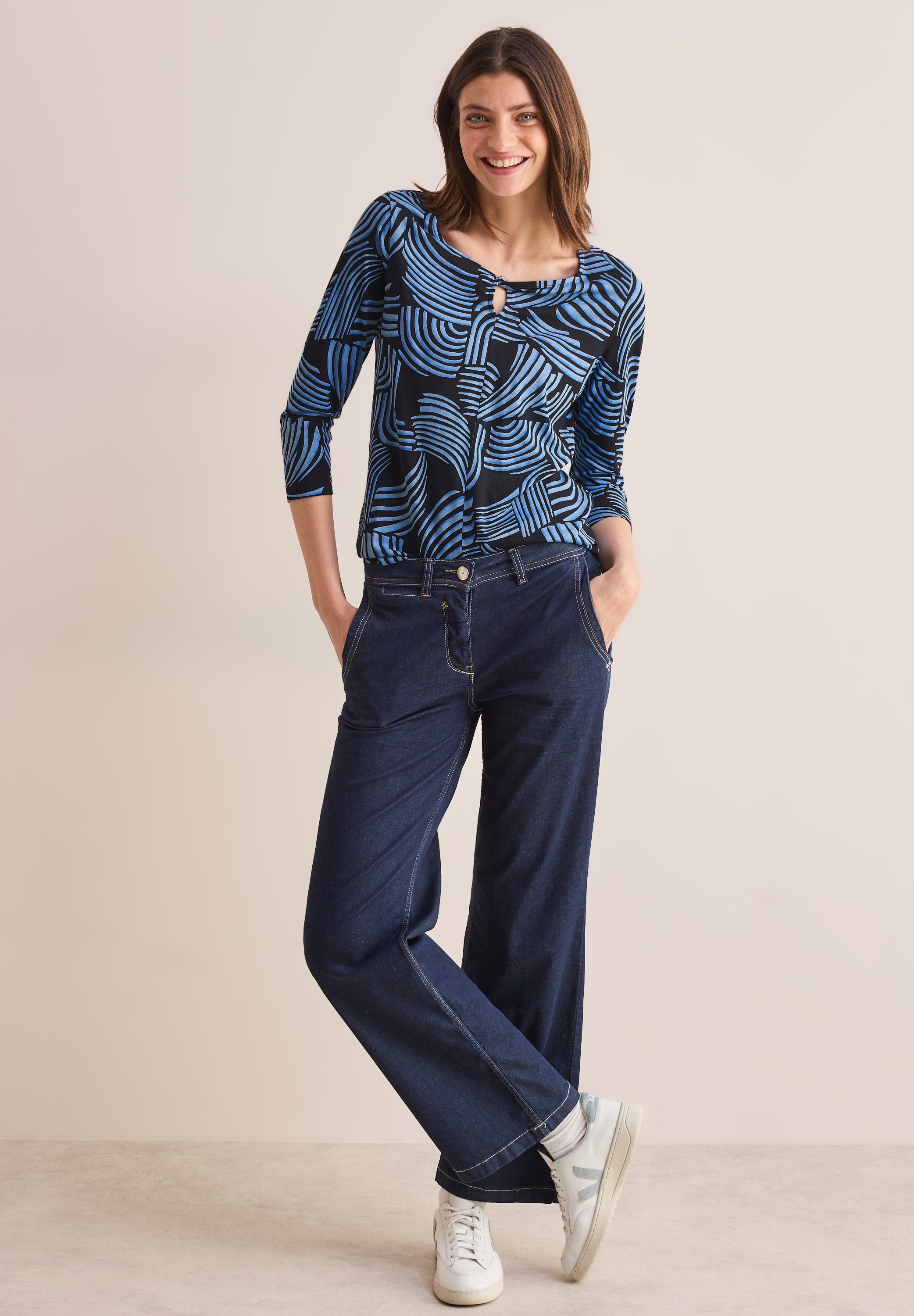 Cecil 3/4-Arm-Shirt, mit grafischem Muster