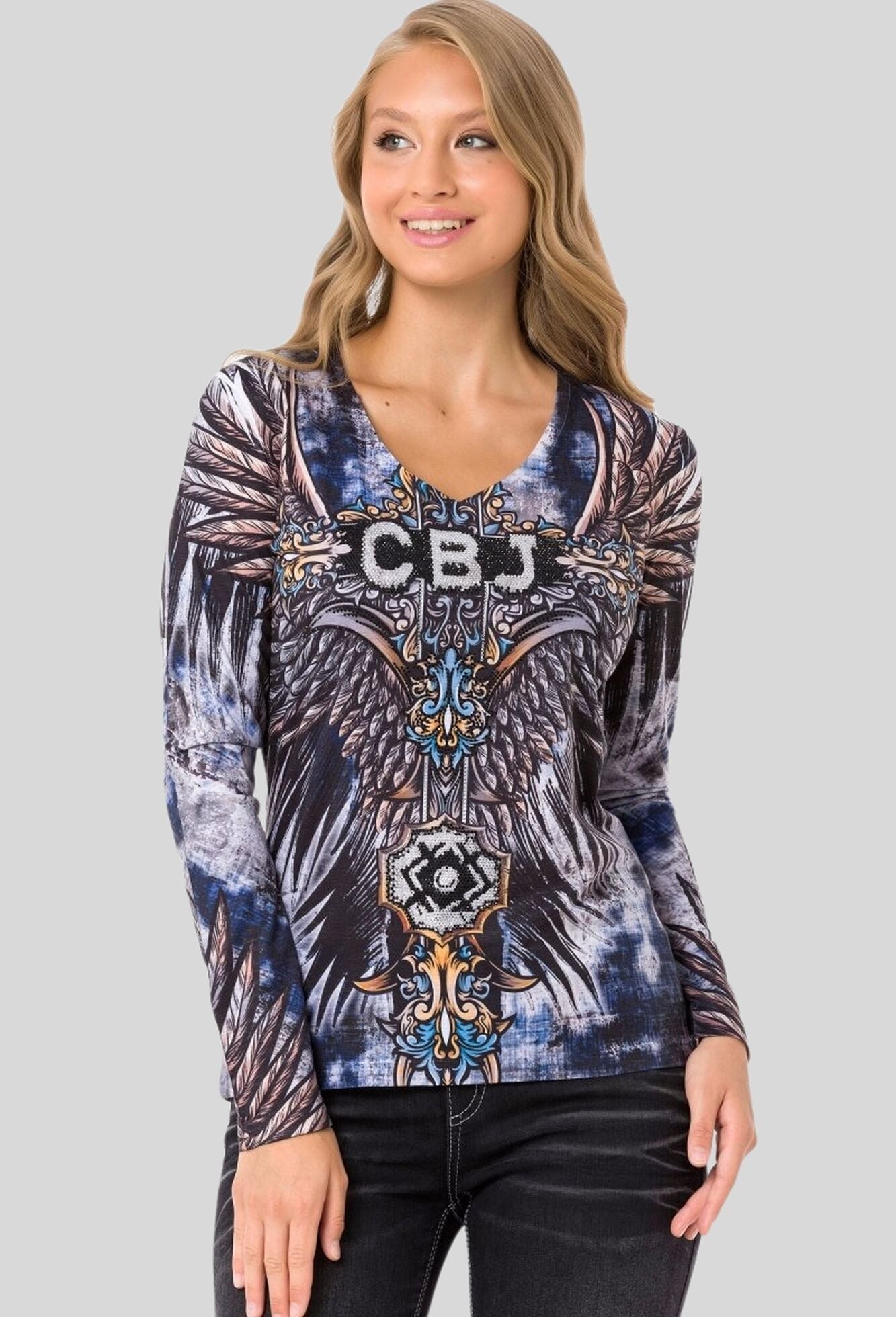 Cipo & Baxx Sweatshirt »Cipo & Baxx Sweatshirts LONG SLEEVE T-SHIRT«, coolen Allover-Print
