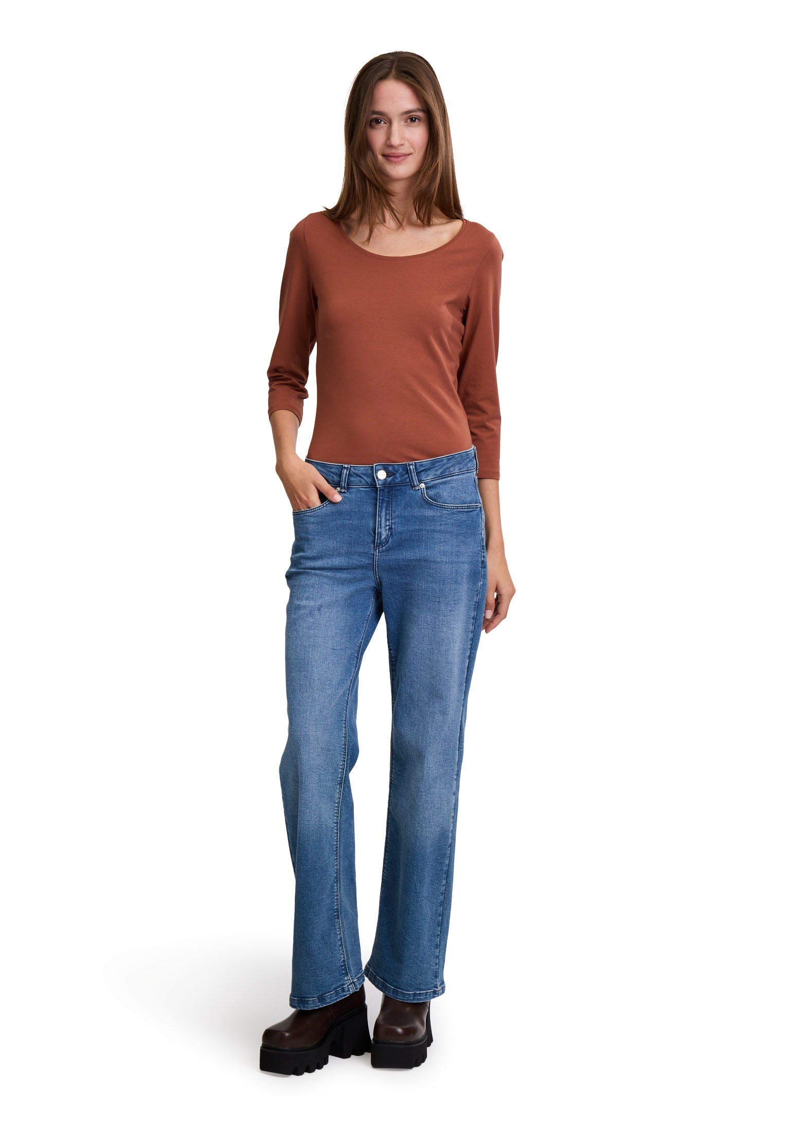 Cartoon 3/4-Arm-Shirt »Cartoon Basic Shirt mit Rundhalsausschnitt«, (1 tlg.), Form
