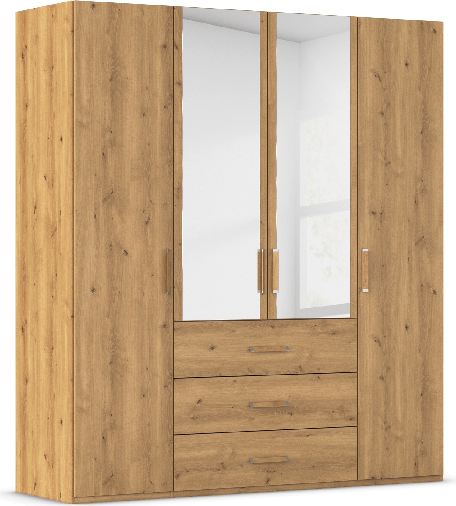 rauch Drehtürenschrank "Kleiderschrank Schrank Garderobe Schlafzimmerschrank EVELYN" in 2 Höhen 197 oder 210 cm erhältlich, inkl. SOFT-CLOSE-FUNKTION, in elegantem Stil mit Schubladen 3 Breiten und 2 Höhen MADE IN GERMANY