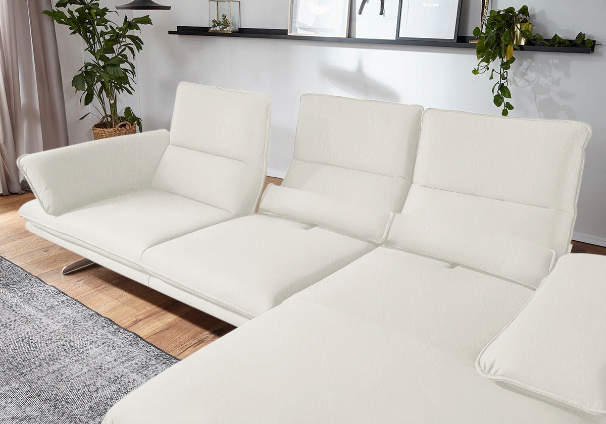 W.SCHILLIG Ecksofa »broadway, Designsofa mit tollem Sitzkomfort«, Sitztiefenverstellung, Kopfteil- & Seitenteilverstellung, Breite 291cm