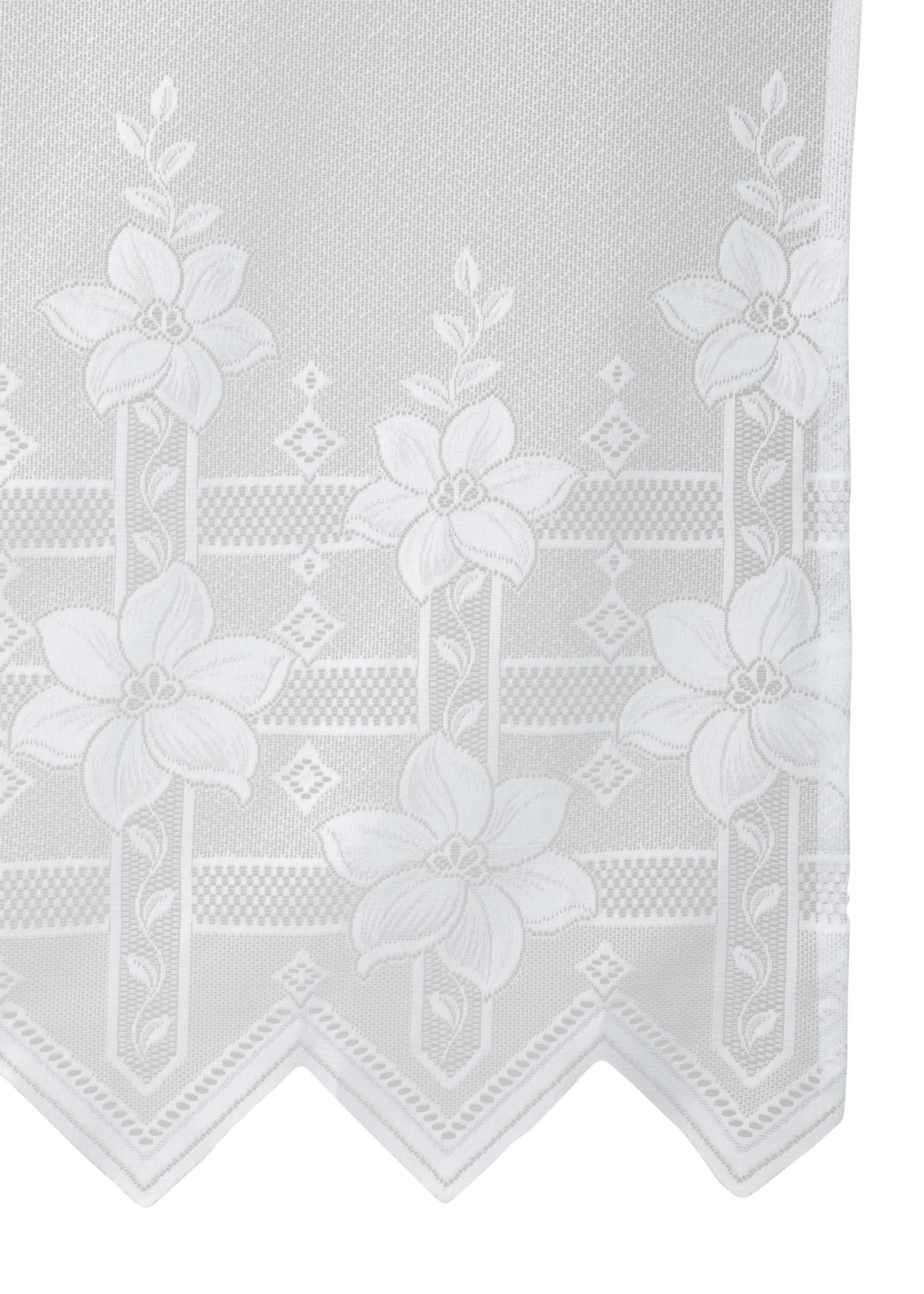 Weckbrodt Gardine »Wien«, (1 St.), Jacquard, strukturiert, Allover,floral,halbtransparent, Bordüre, Store