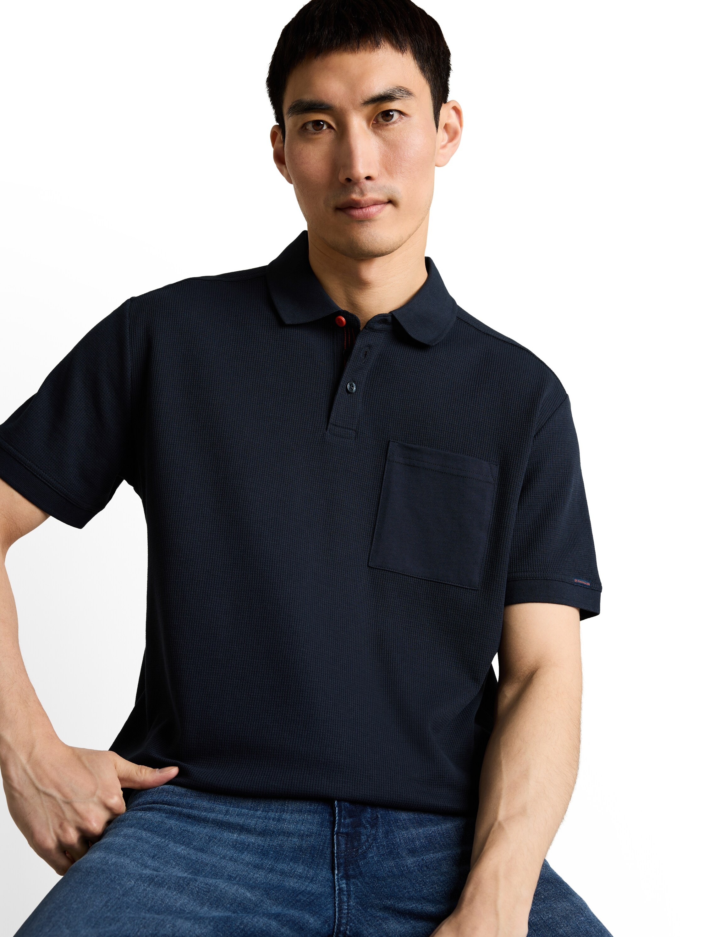 TOM TAILOR Poloshirt Sommer-Poloshirt mit Knopfleiste