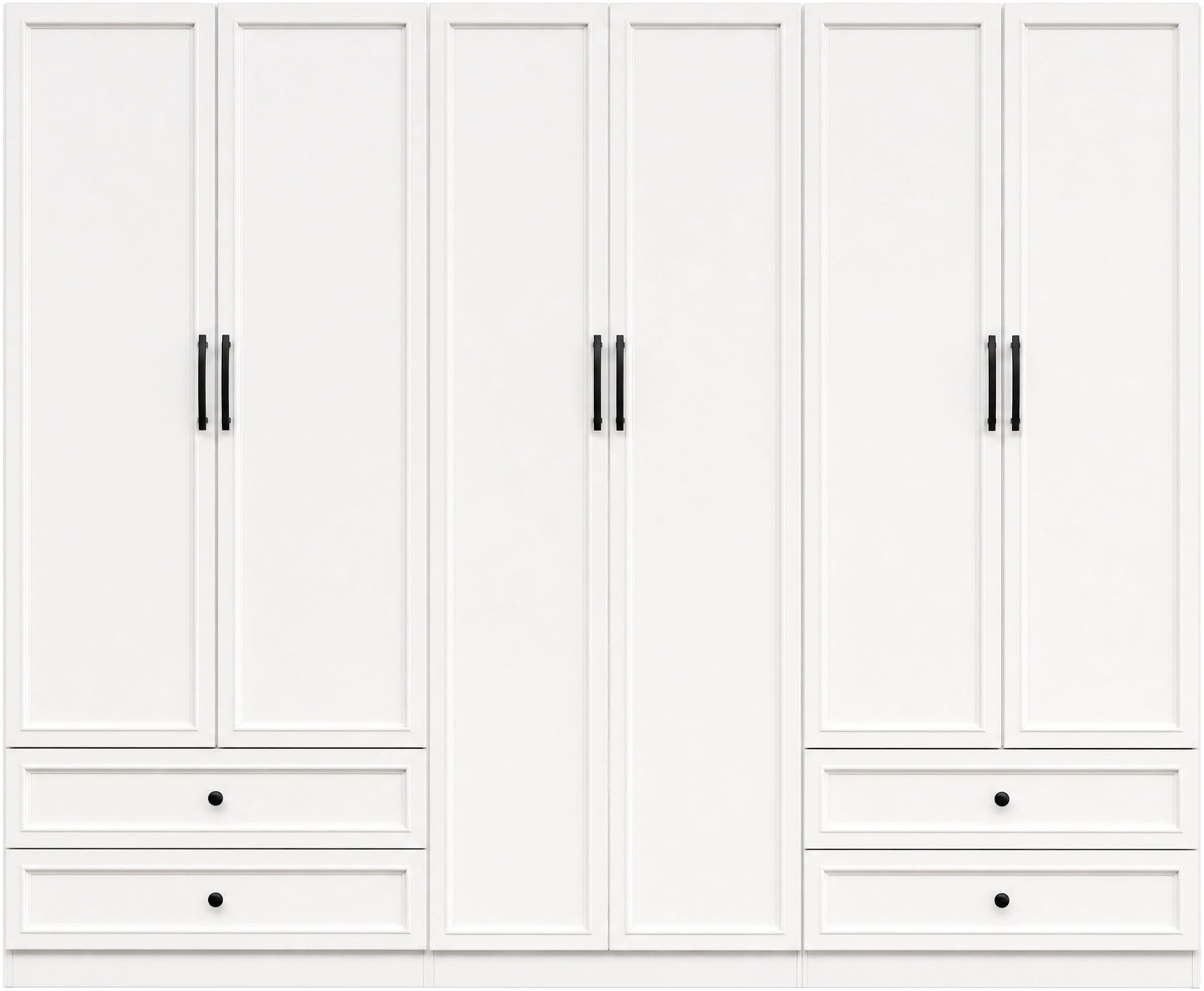 OTTO home Kleiderschrank »Arrian 240 cm Weiß | 6-türiger Drehtürenschrank im Landhausstil« XXL STAURAUM FÜR IHR ZUHAUSE